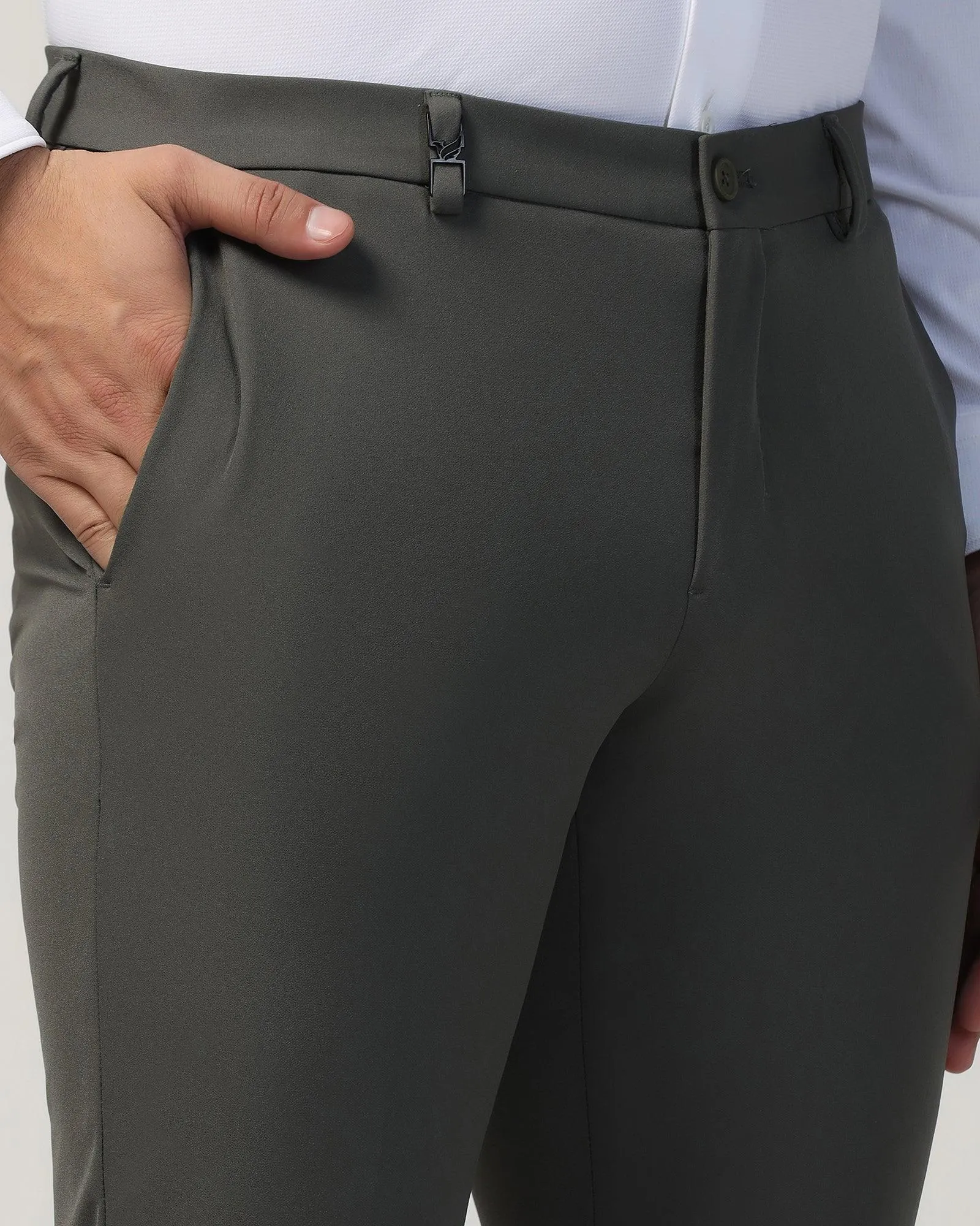 TechPro Slim Fit B-91 Formal Olive Solid Trouser - Ashley Everyday Must-have