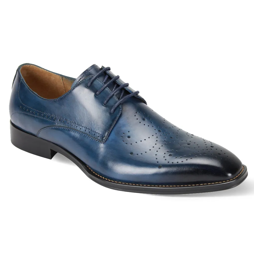 Knightly Knot Collection: Premium Blue Leather Lace Dress Shoes Athletic