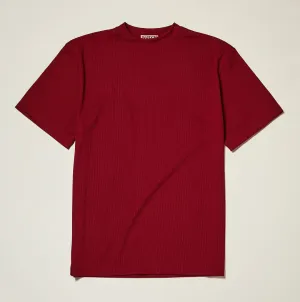 Summer Style Inserch Rib Crew Neck T-Shirt T299-00168 Deep Cherry