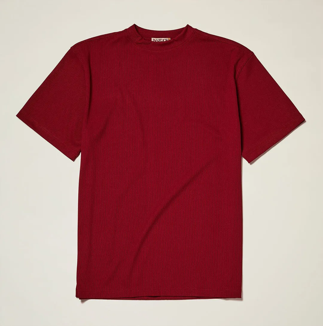 Inserch Rib Crew Neck T-Shirt T299-00168 Deep Cherry AI Core Light Jacket