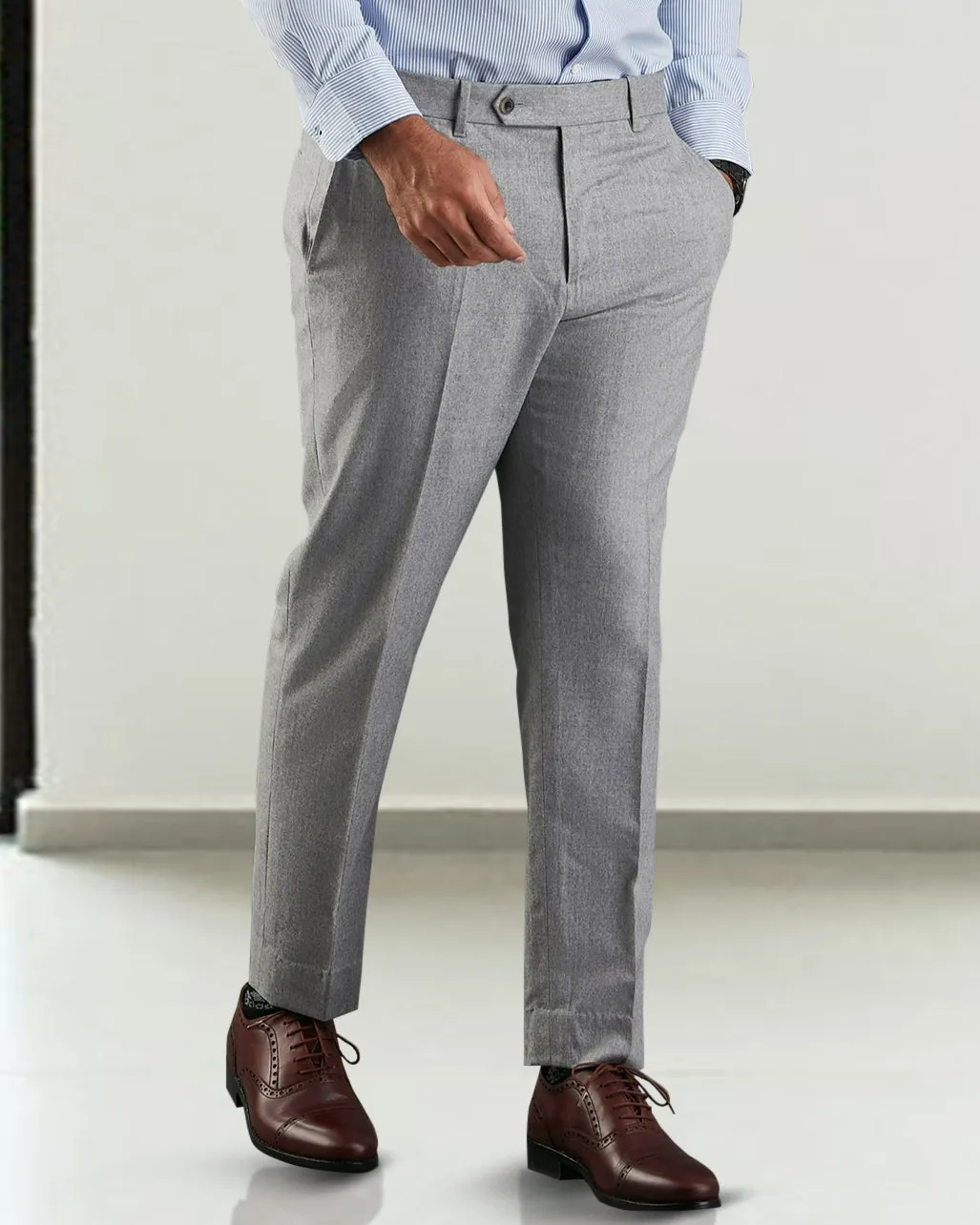 Plaid detail Functional Waist Vitale Barberis Canonico - Flannels  Light Grey Dress Pant