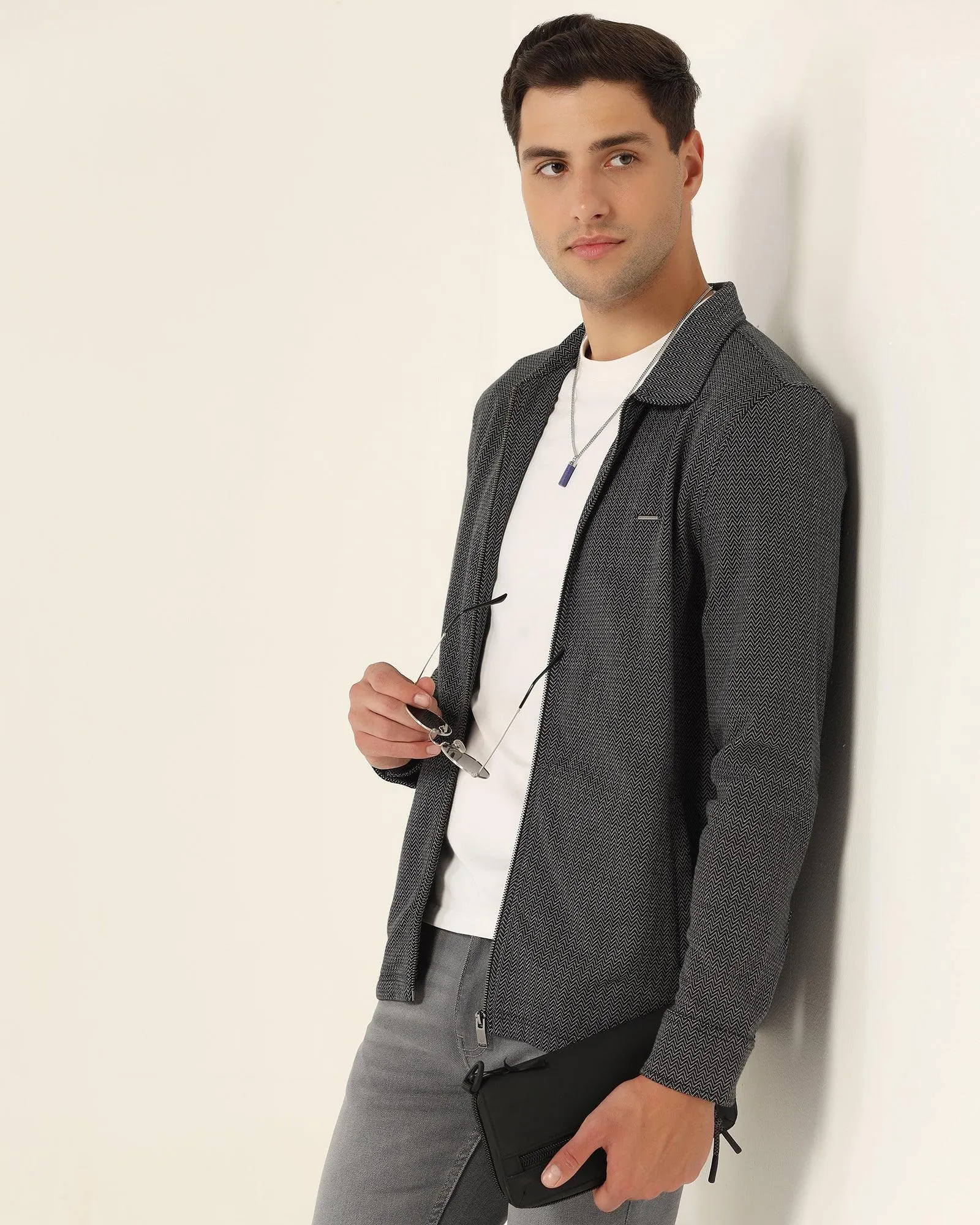 QuickAccessPockets Active Look Polo Black Structure Sweatshirt - Herring