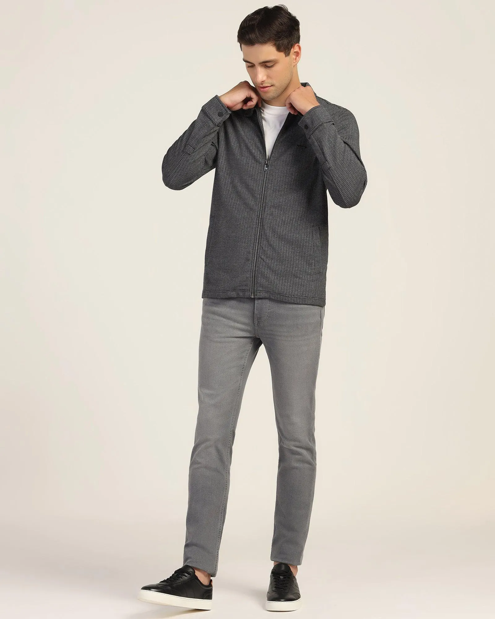 Stylish Jeans Polo Black Structure Sweatshirt - Herring