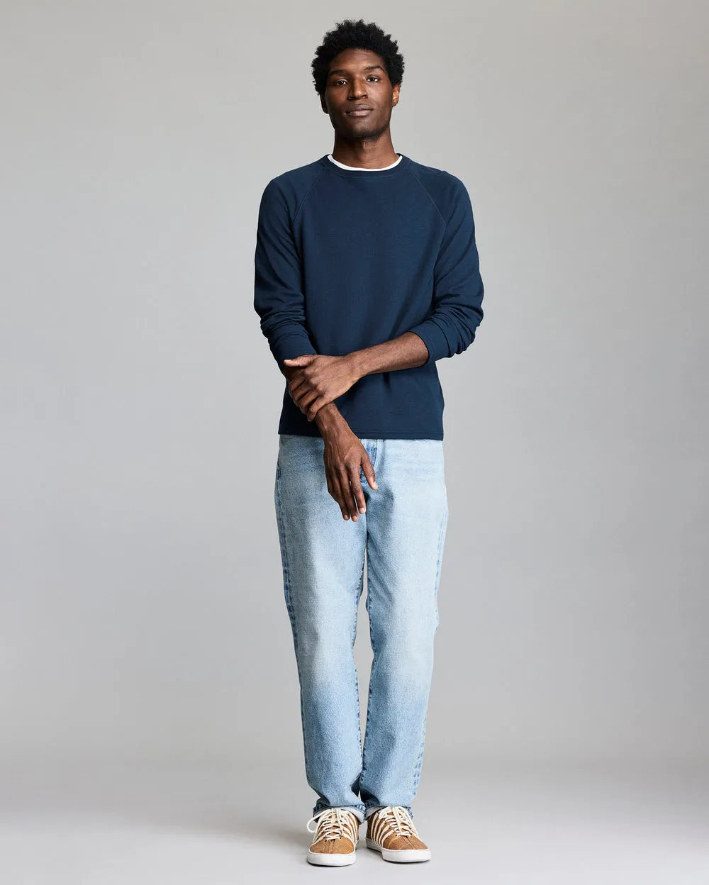 Lightweight clothing FlexibleCuff Raglan Crew Sweater - Carbon Blue