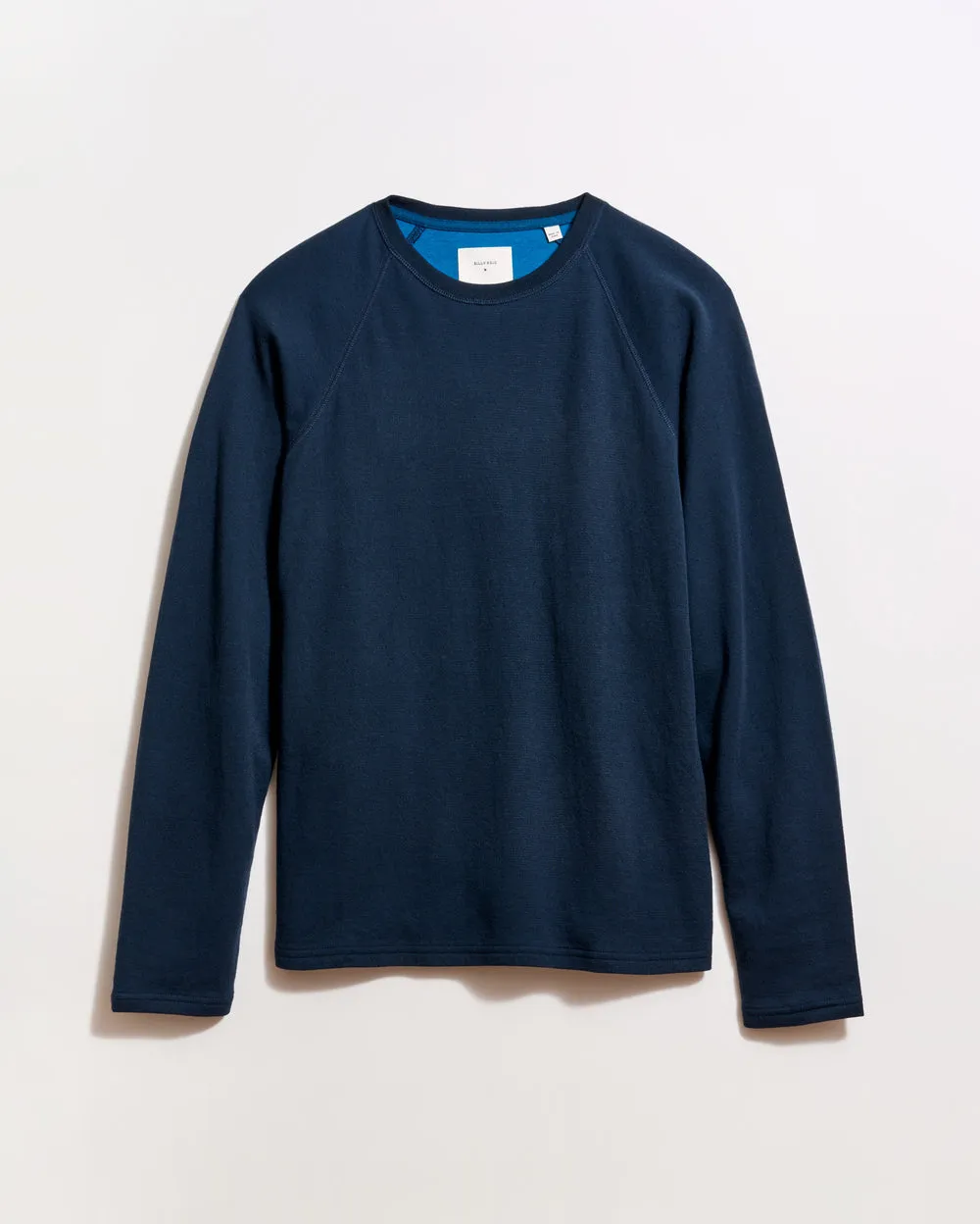 Casual Look Breathable mesh lining Raglan Crew Sweater - Carbon Blue