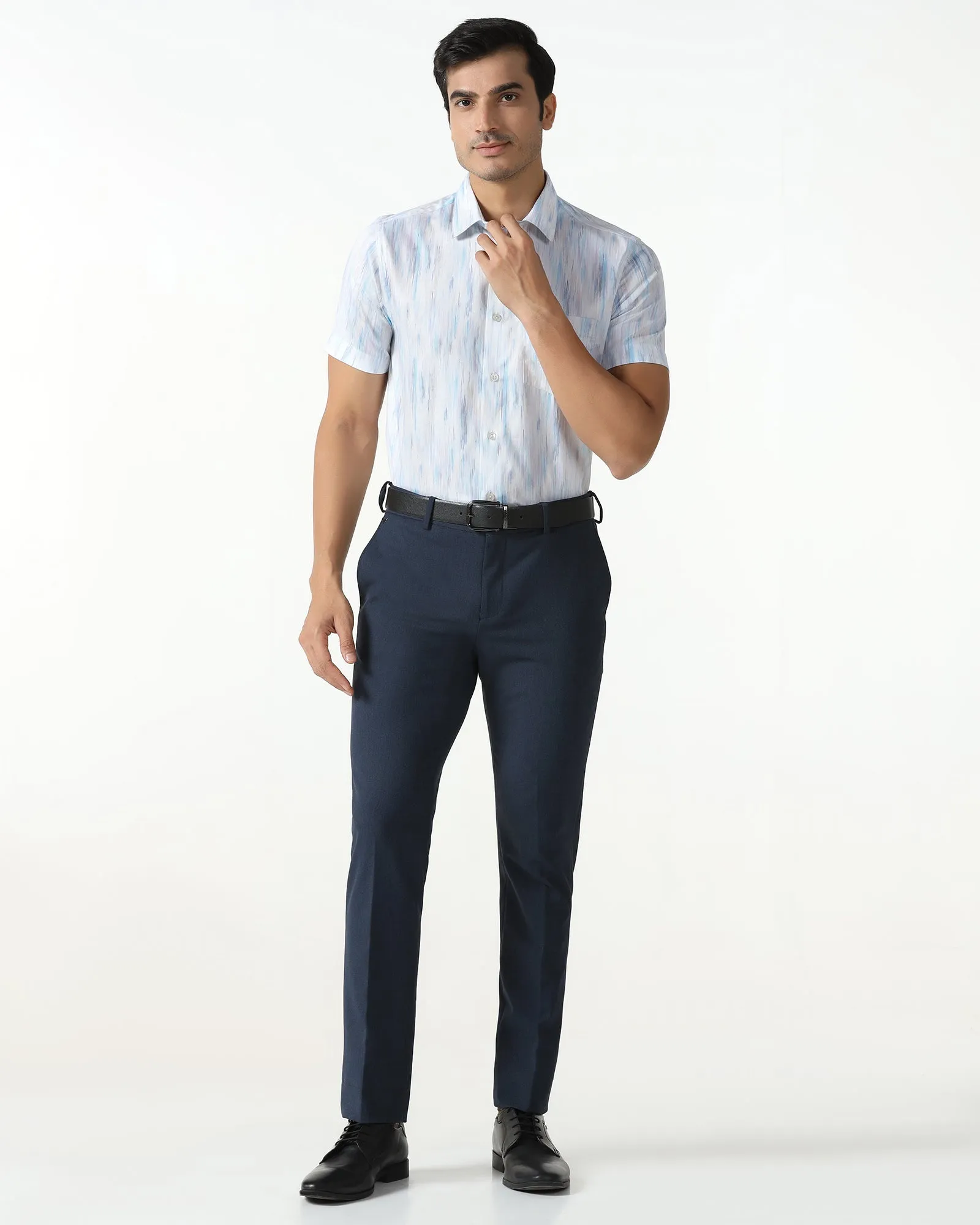 Premium Quality White Half Sleeve Printed Shirt - Siena