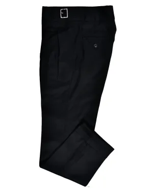 Gurkha Pant in VBC Black Wool Flannel Cozy Stretch Fit
