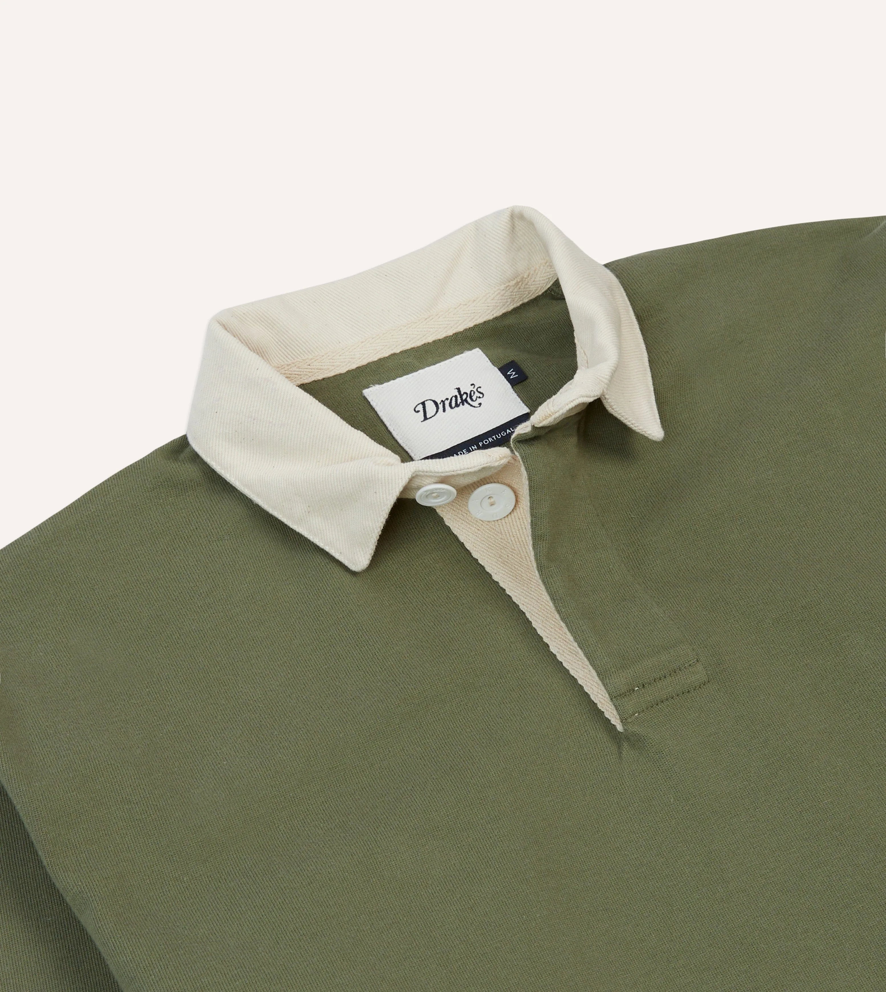 Versatile Piece Seasonal Wardrobe Khaki, Burgundy and Ecru Half Striped Cotton Rugby Shirt