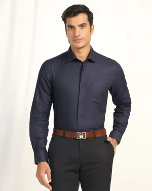 Formal Navy Textured Shirt - Lotto family gathering