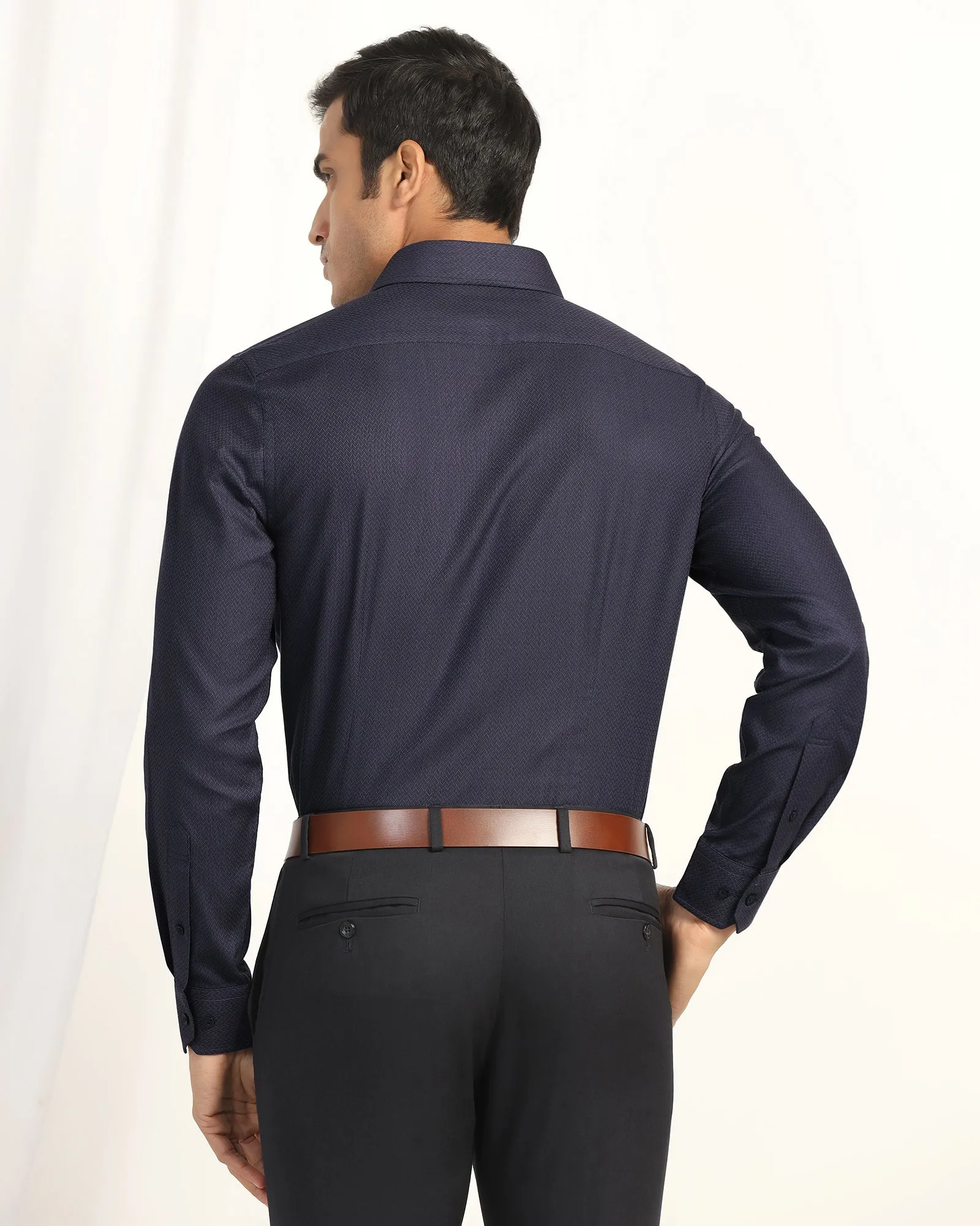 Formal Navy Textured Shirt - Lotto Current Style