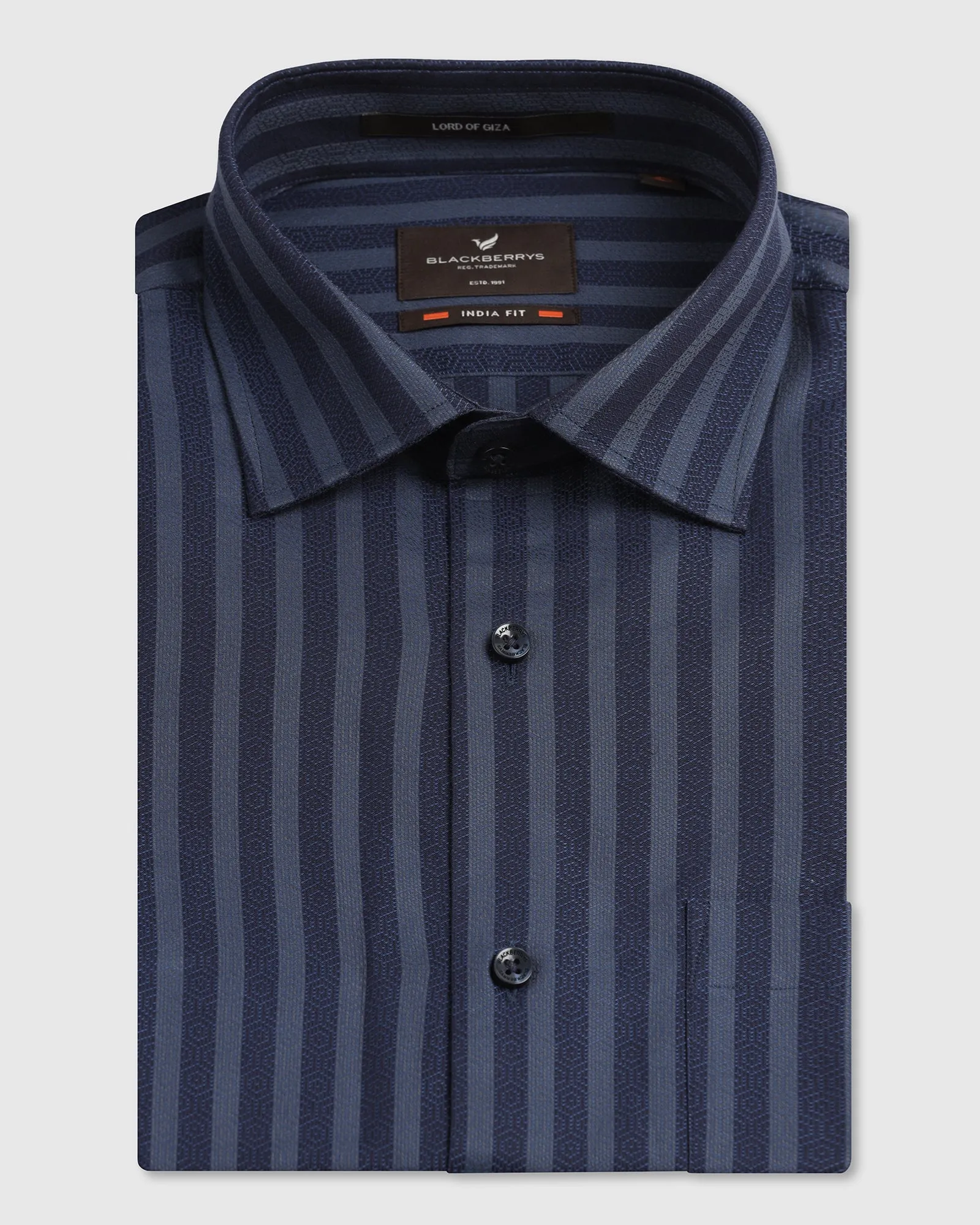 Navy Stripe Shirt - Refute Moisture Wicking Material Comfortable Wear