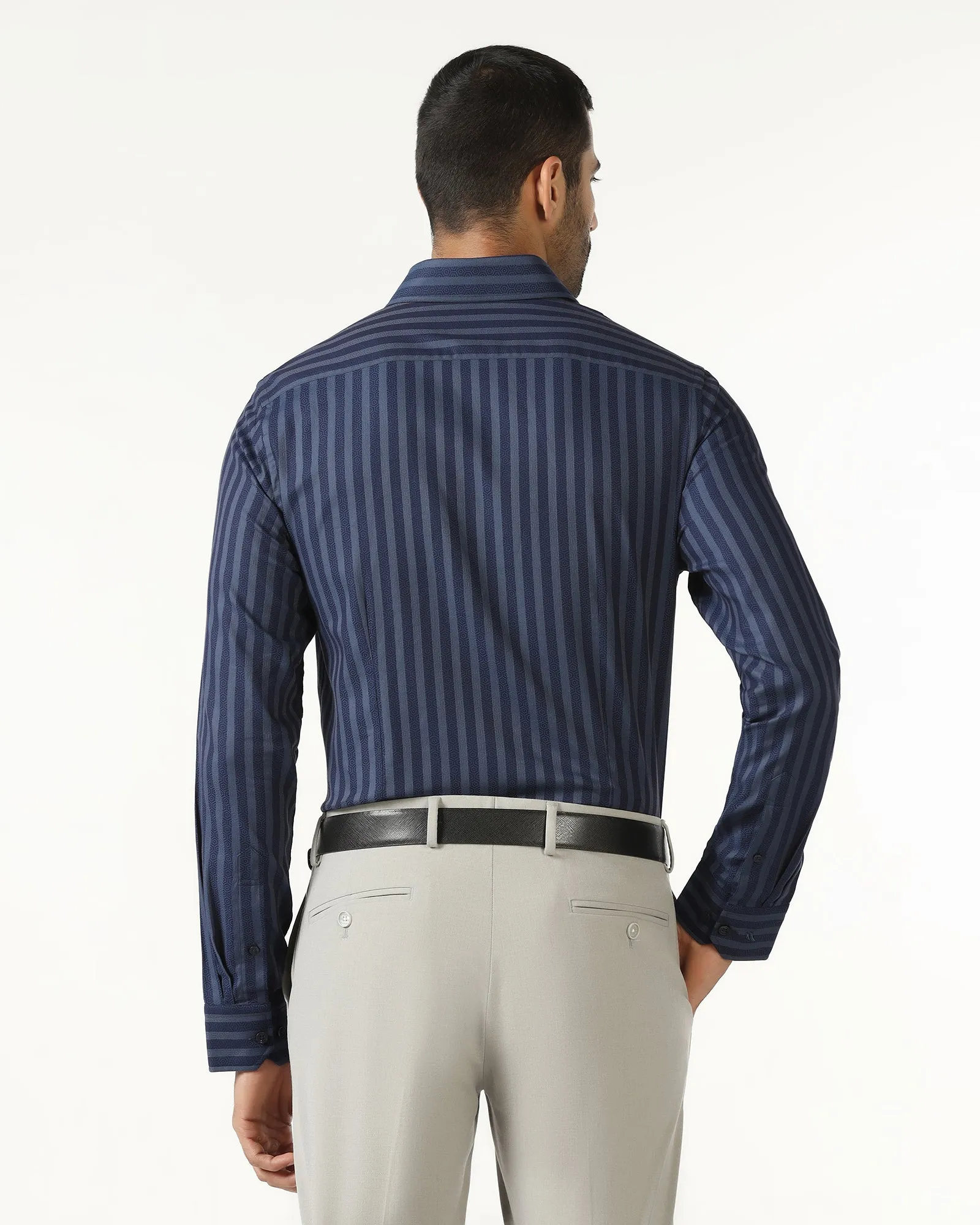 Weekend Outing Navy Stripe Shirt - Refute