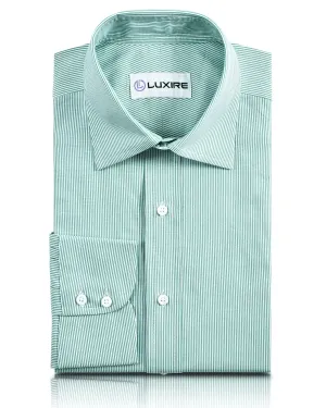 Green Pin Stripes On White Anti Static Fabric