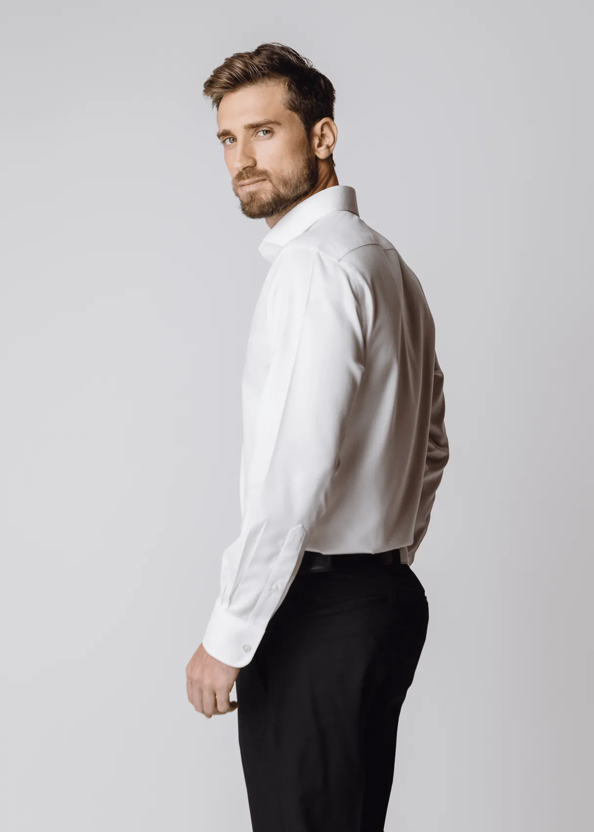 Summer Must-have Seamless Shoulder Construction Londoner White Shirt - Contemporary (Slim)