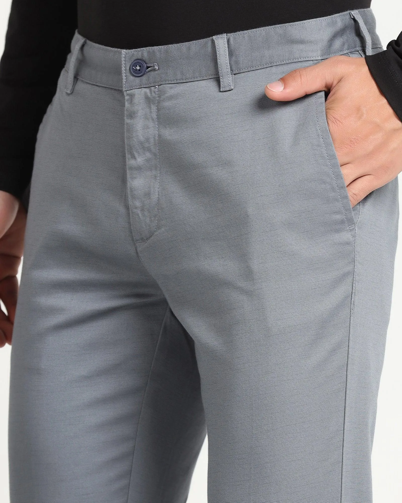 Slim Fit B-91 Casual Blue Printed Khakis - Reno Clean Cut