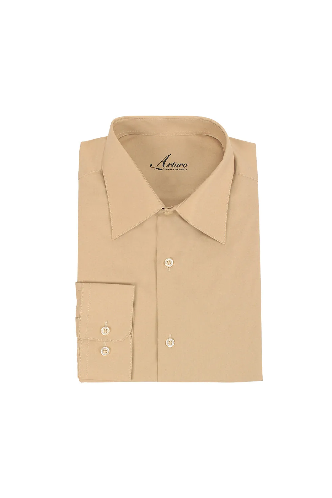 Multipurpose Utility ARTURO Modern Fit Long Sleeve Tan Dress Shirt (4X to 6X)
