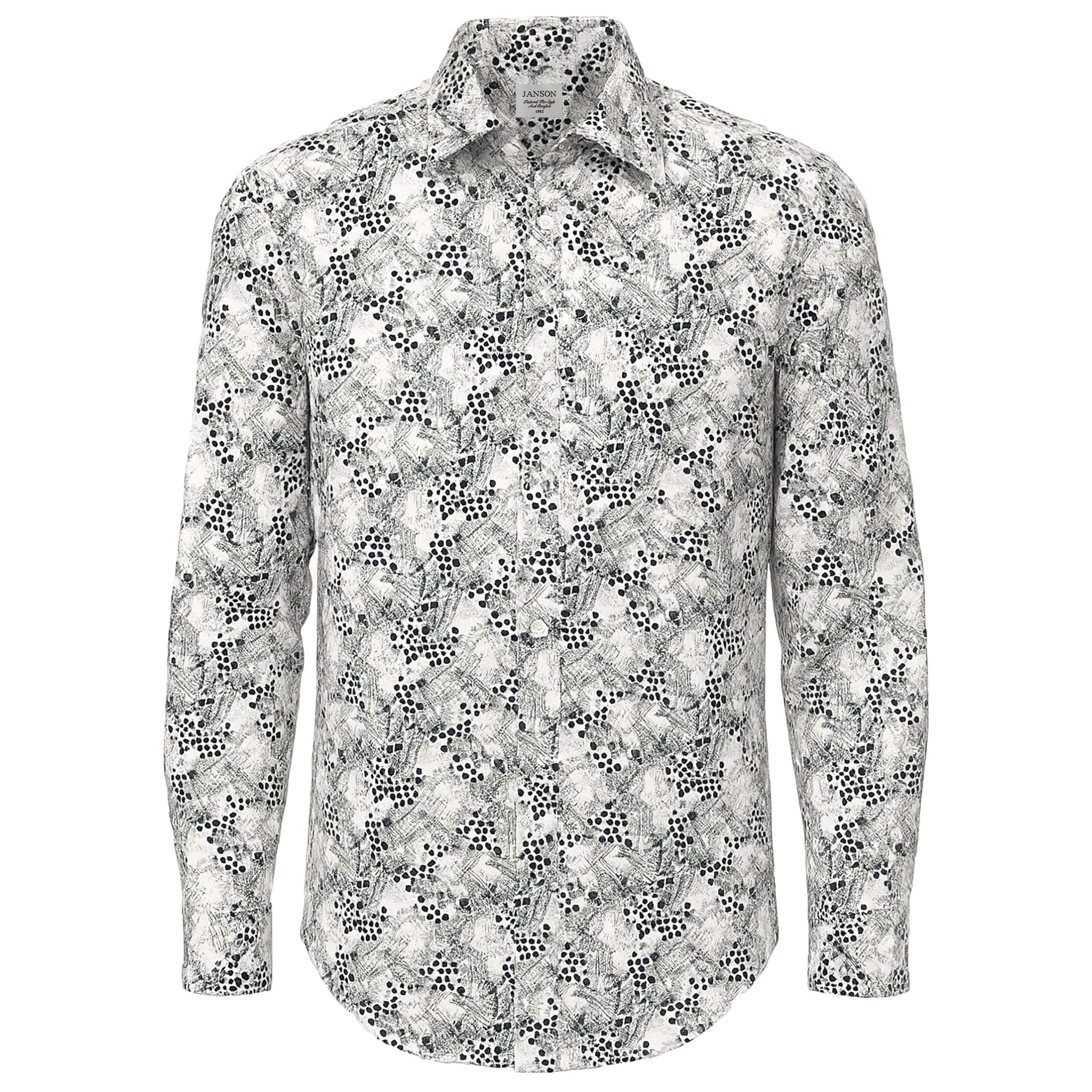 Evening Elegance Janson Sport Shirt-100% Cotton Satin Finish, European Made