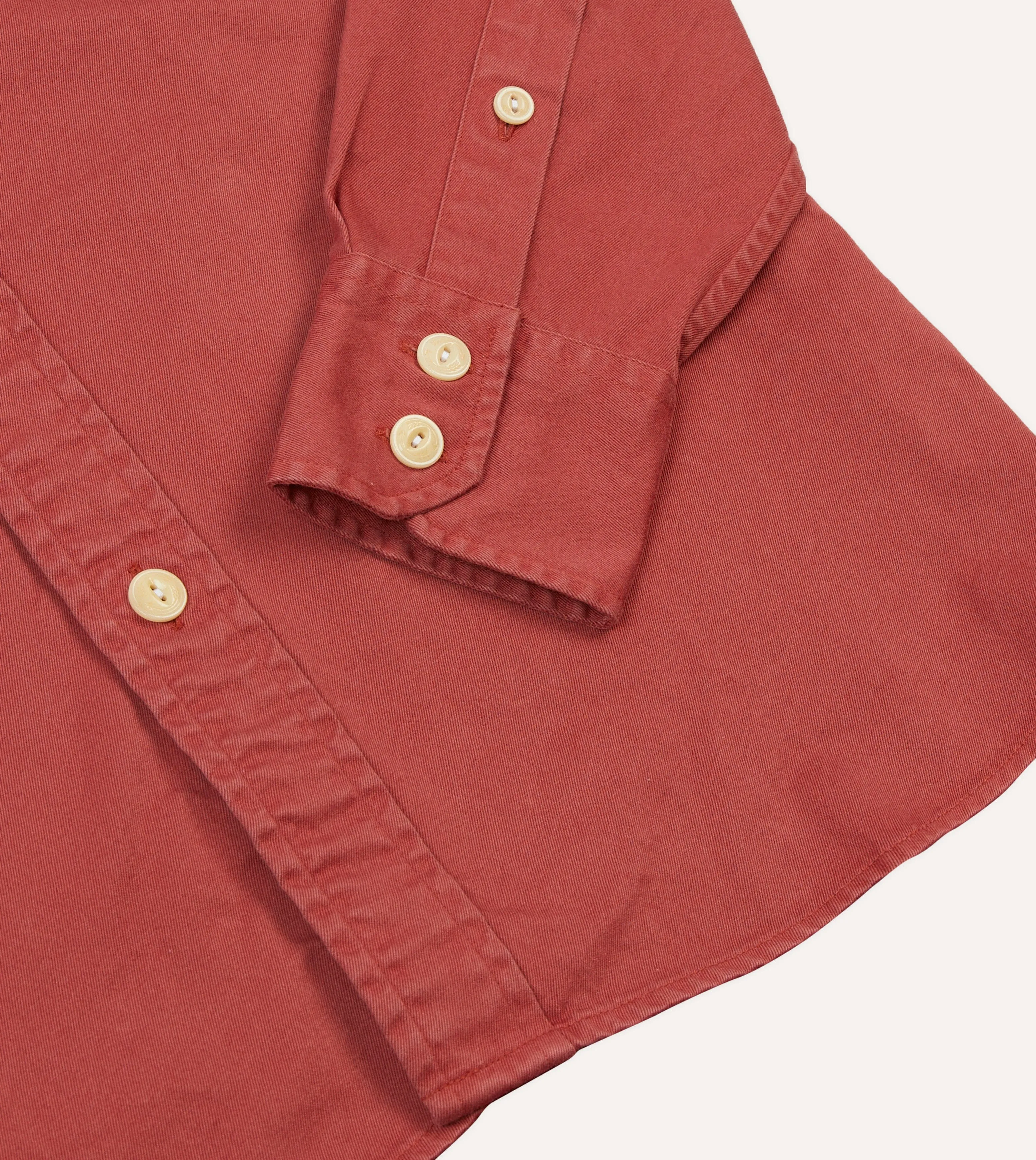 Red Cotton Long Point Collar Work Shirt Flexible Mobility Holiday Gift