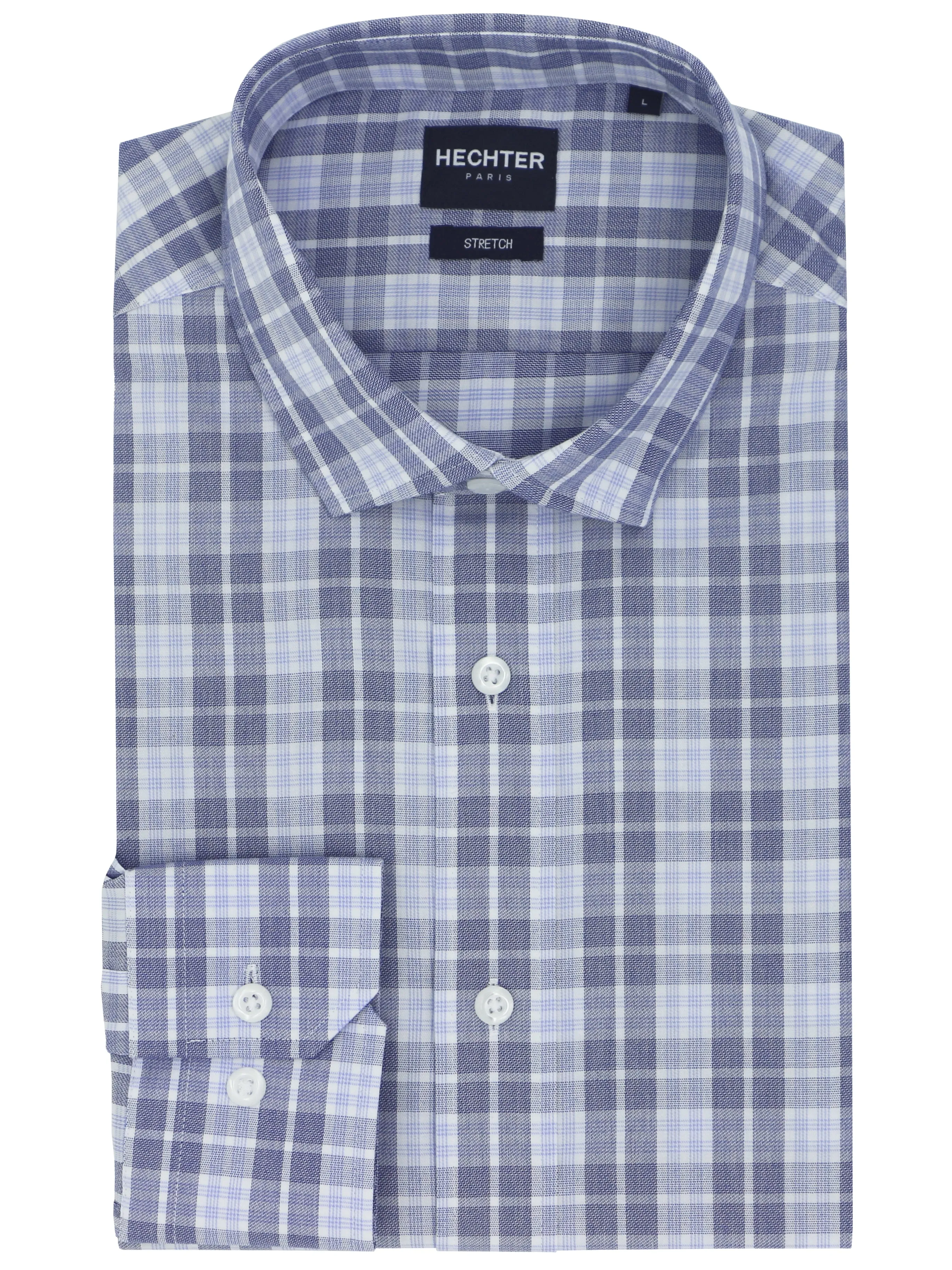 Sel Blue Checked Casual Shirt Low Profile Pocket Design Smooth Texture