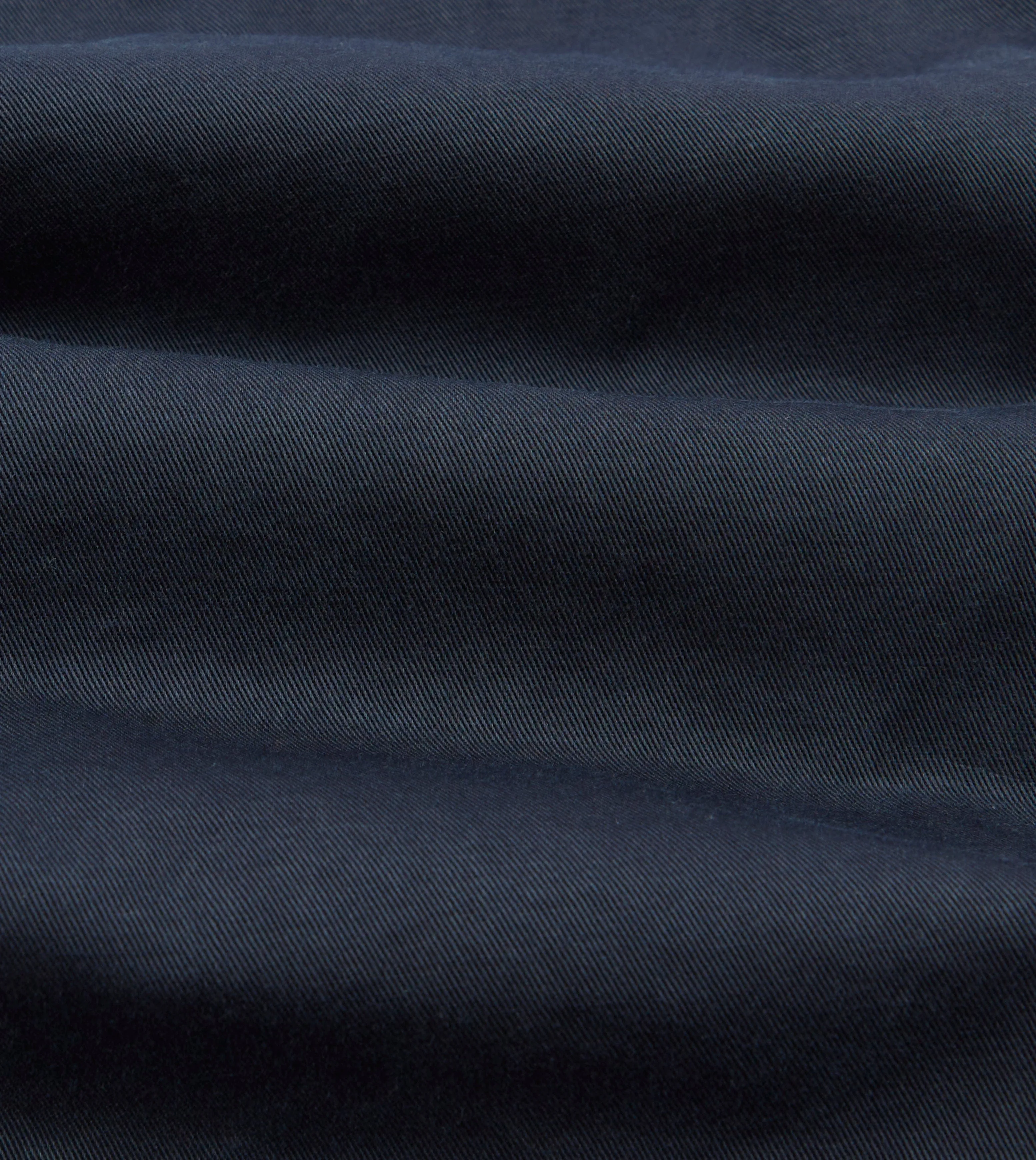 Washed Navy Cotton Twill Single-Pleat Shorts FoldOverClosure