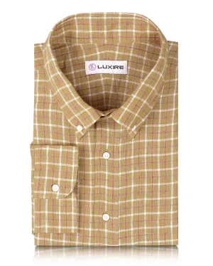 Calm Wave QuickDry Construction Khaki Red Tattersall Linen