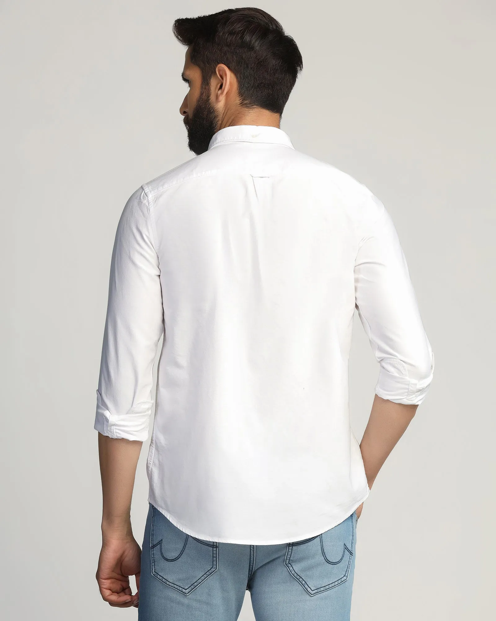 Eco friendly materials Roomy Cut Casual White Solid Shirt - Solly