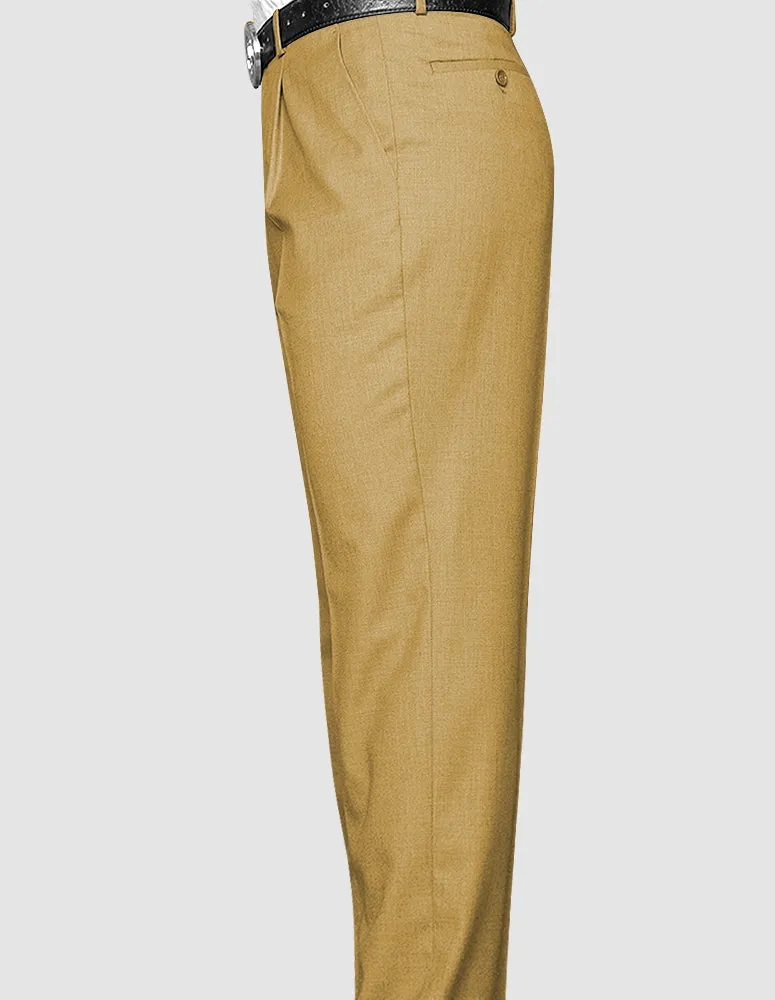 CAMEL REGULAR FIT PLEATED PANTS Smart Motion