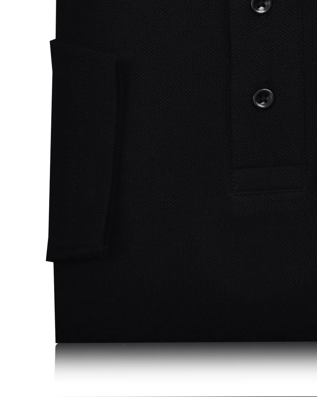 EZS Aria Black Long Sleeve Polo Relaxed Wear Effortless Layer