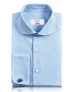 Geometric Shape EZS Light Blue Houndstooth Shirt