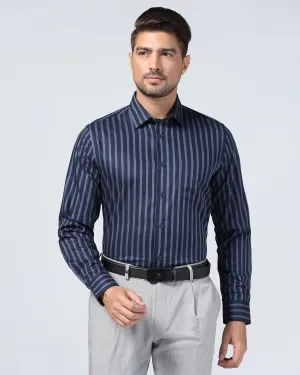 Formal Navy Stripe Shirt - Prism natural fiber