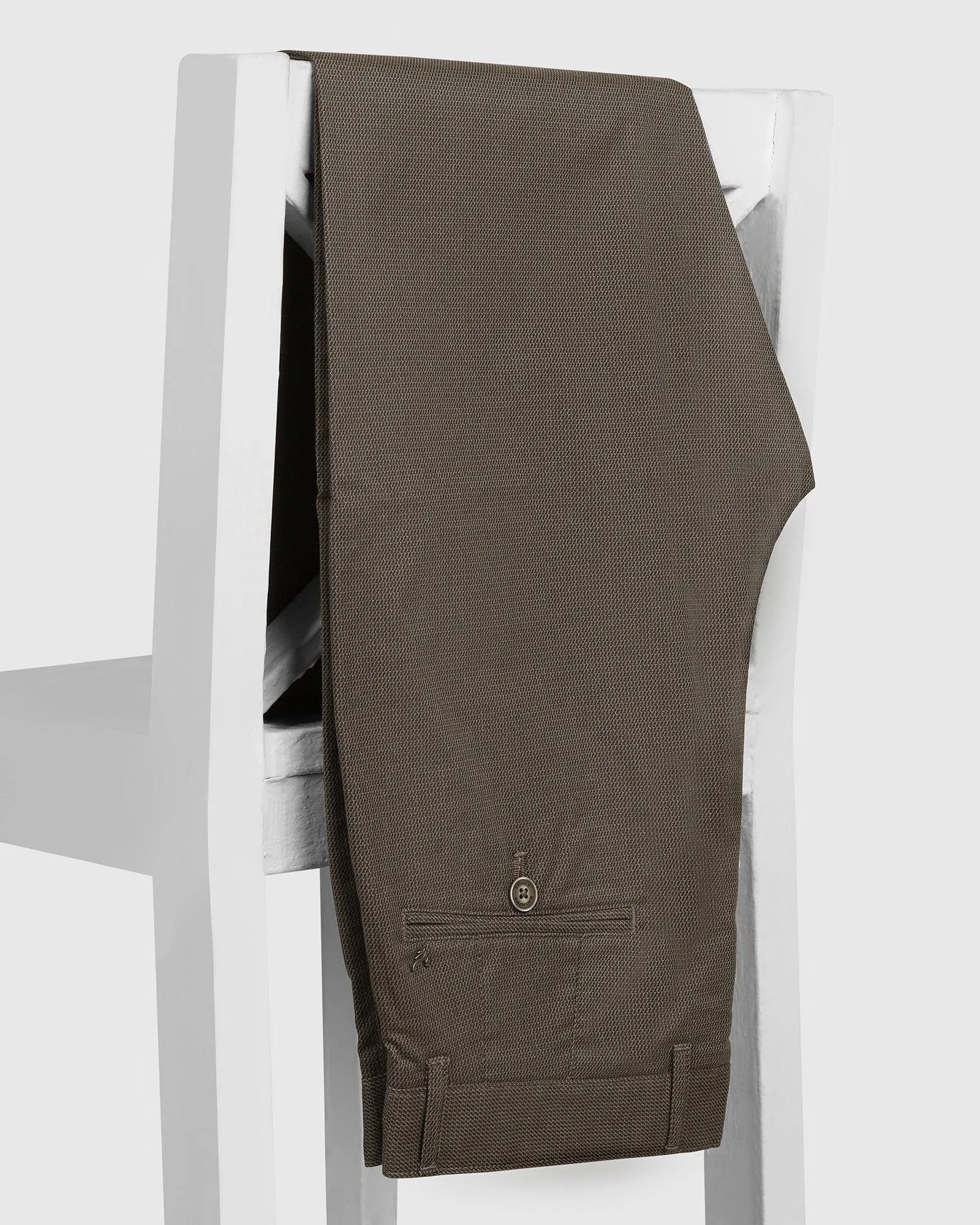 All-Day Wear Slim Fit B-91 Casual Olive Printed Khakis - Bai