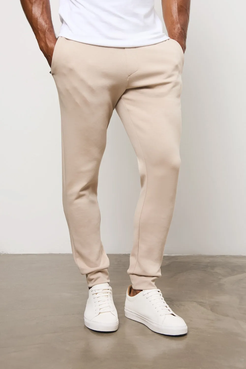 Interlock Sweat Jogger in Stone All-Day Wear