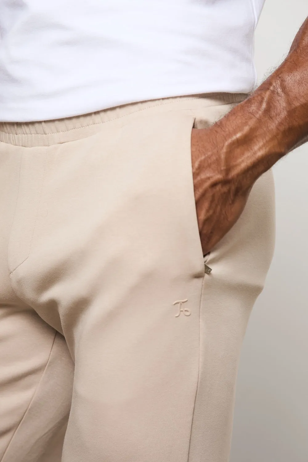 Interlock Sweat Jogger in Stone Flexible Performance