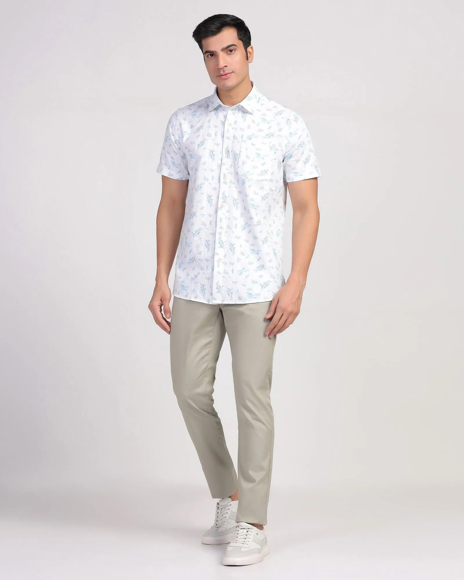 Temp Tech Slim Fit B-91 Casual Olive Solid Khakis - Henry Chilly Comfort Stretchy Waist