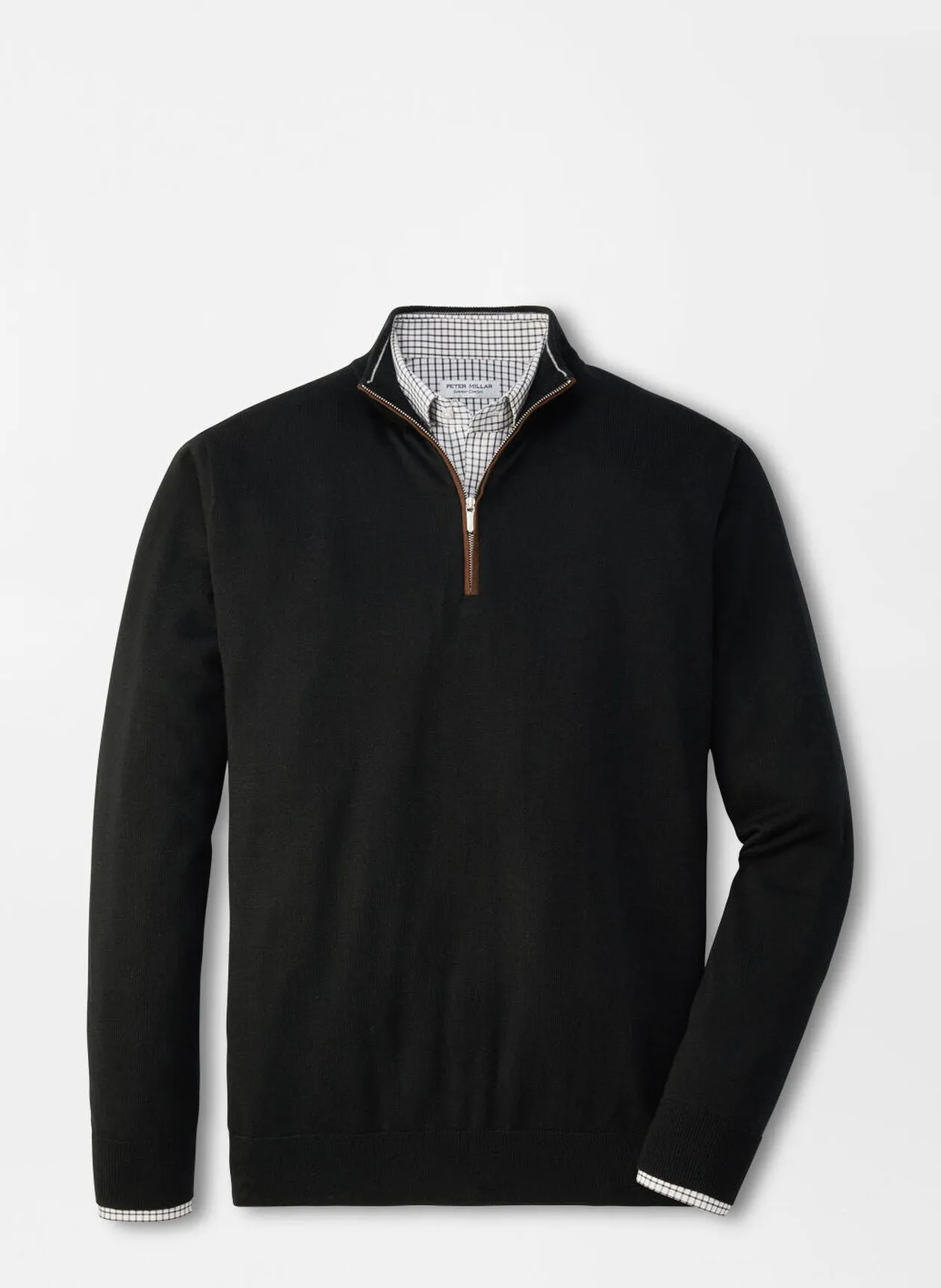 Autumn Crest Suede Trim Quarter-Zip Office Mood