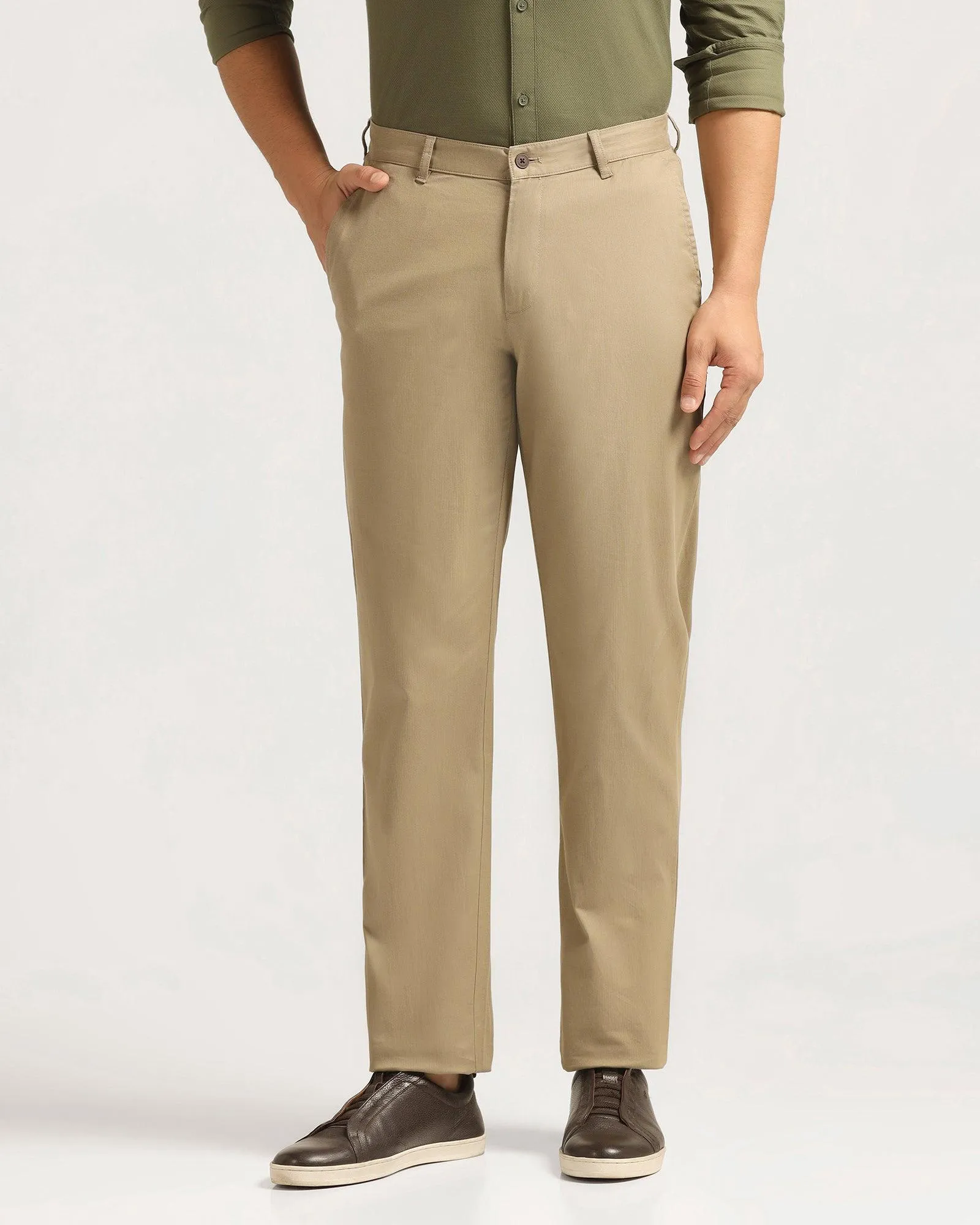 Straight B-90 Casual Khaki Solid Khakis - Kris Breathable Style AntiSnagZippers