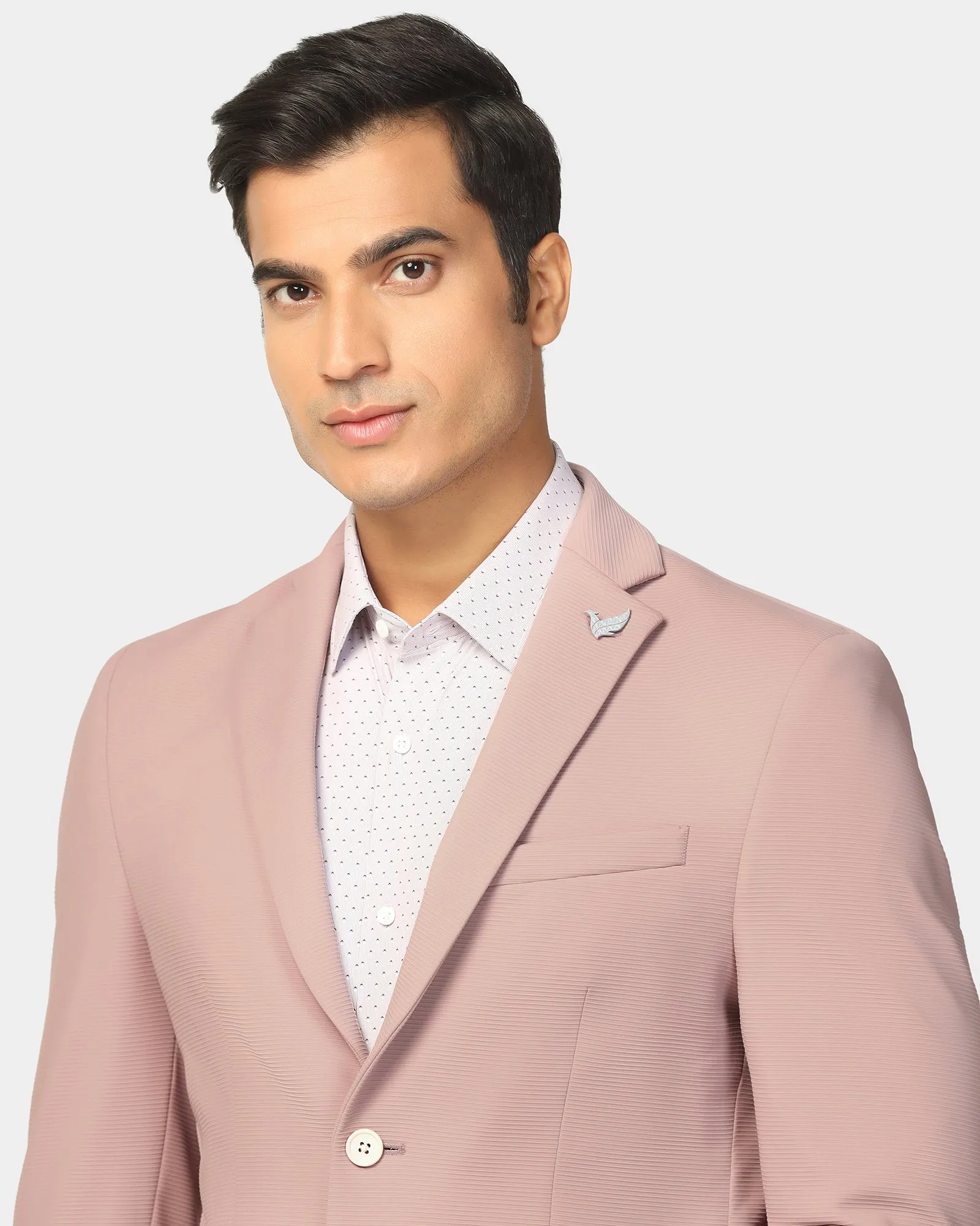 TechPro Formal Peach Stripe Blazer - Kuma Eco Friendly Fabric StretchFit Silhouette