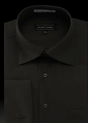 Avanti Uomo French Cuff Dress Shirt DN32M Black Odor Control Fabric
