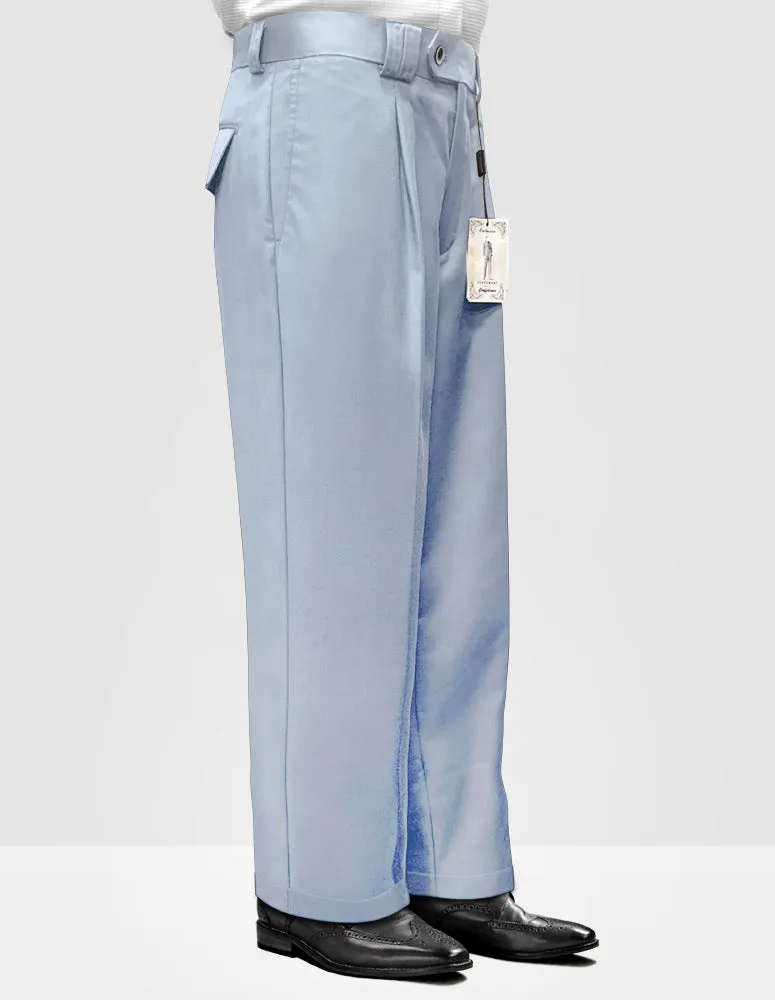 POWDER BLUE WIDE LEG DRESS PANTS QuickReleaseFastenings Adjustable Drawcord