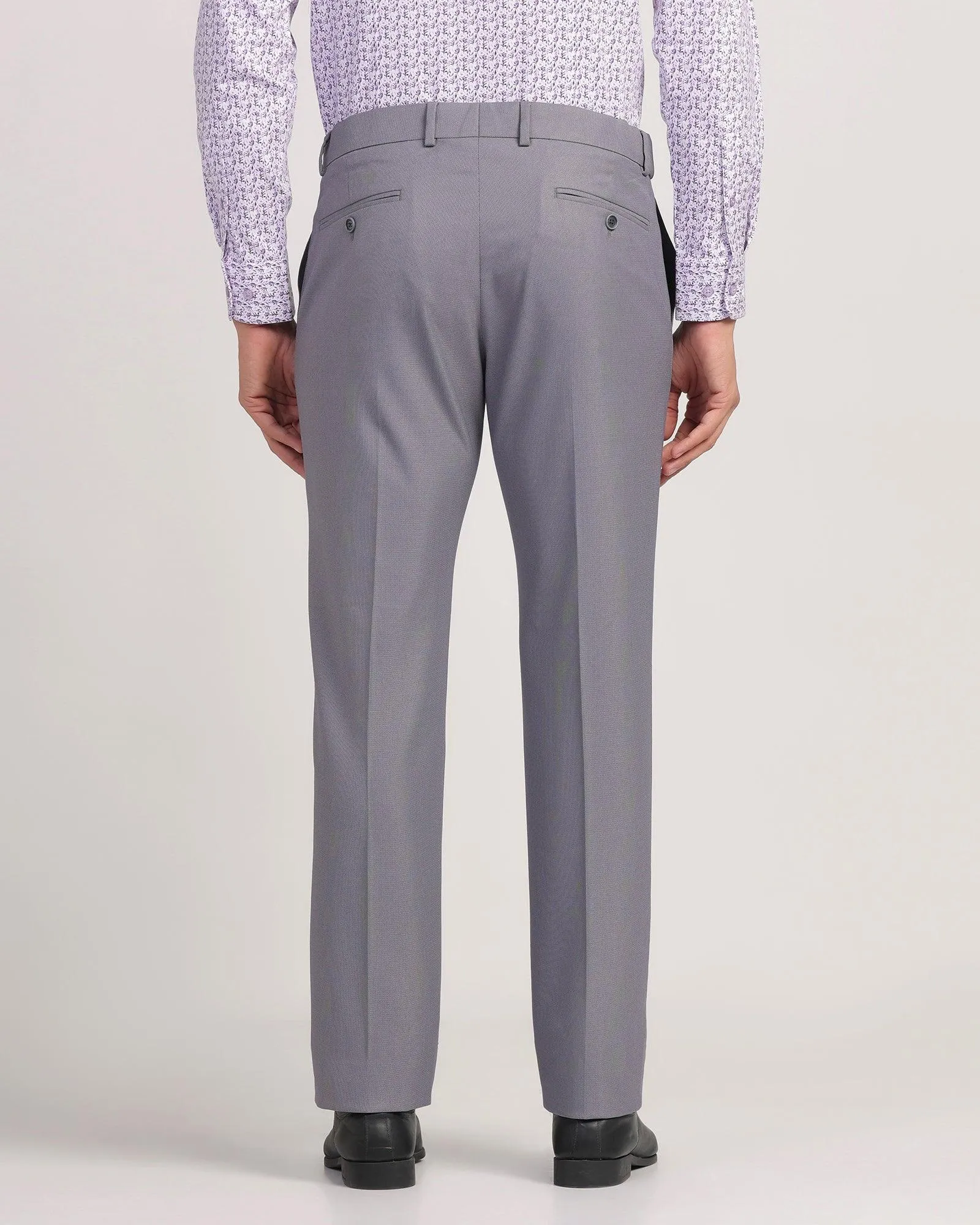 Cozy Fit Slim Comfort B-95 Formal Grey Textured Trouser - Passion