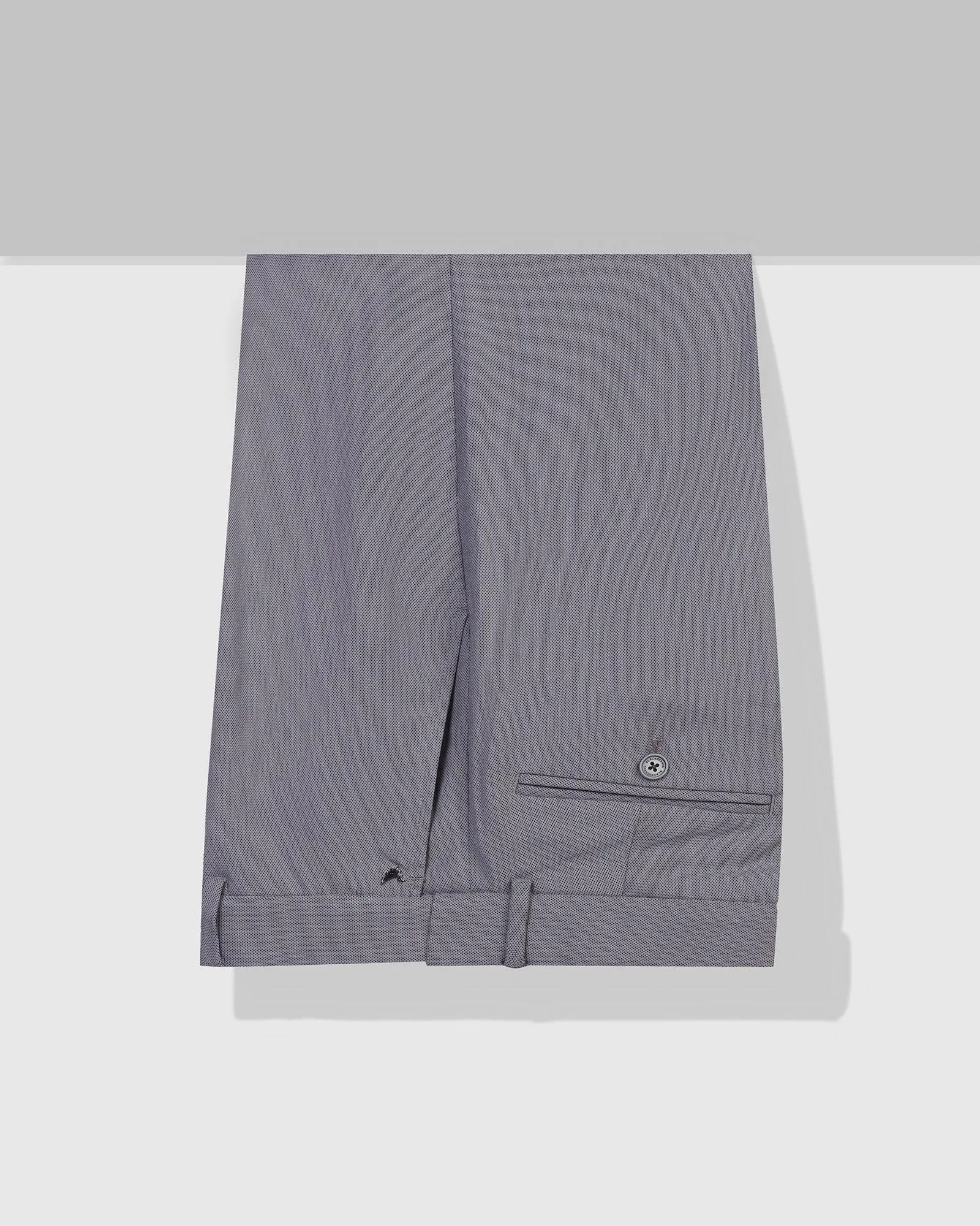 Comfortable Leg Slim Comfort B-95 Formal Grey Textured Trouser - Passion