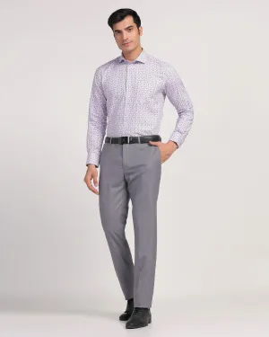Timeless Look Classy Fit Slim Comfort B-95 Formal Grey Textured Trouser - Passion