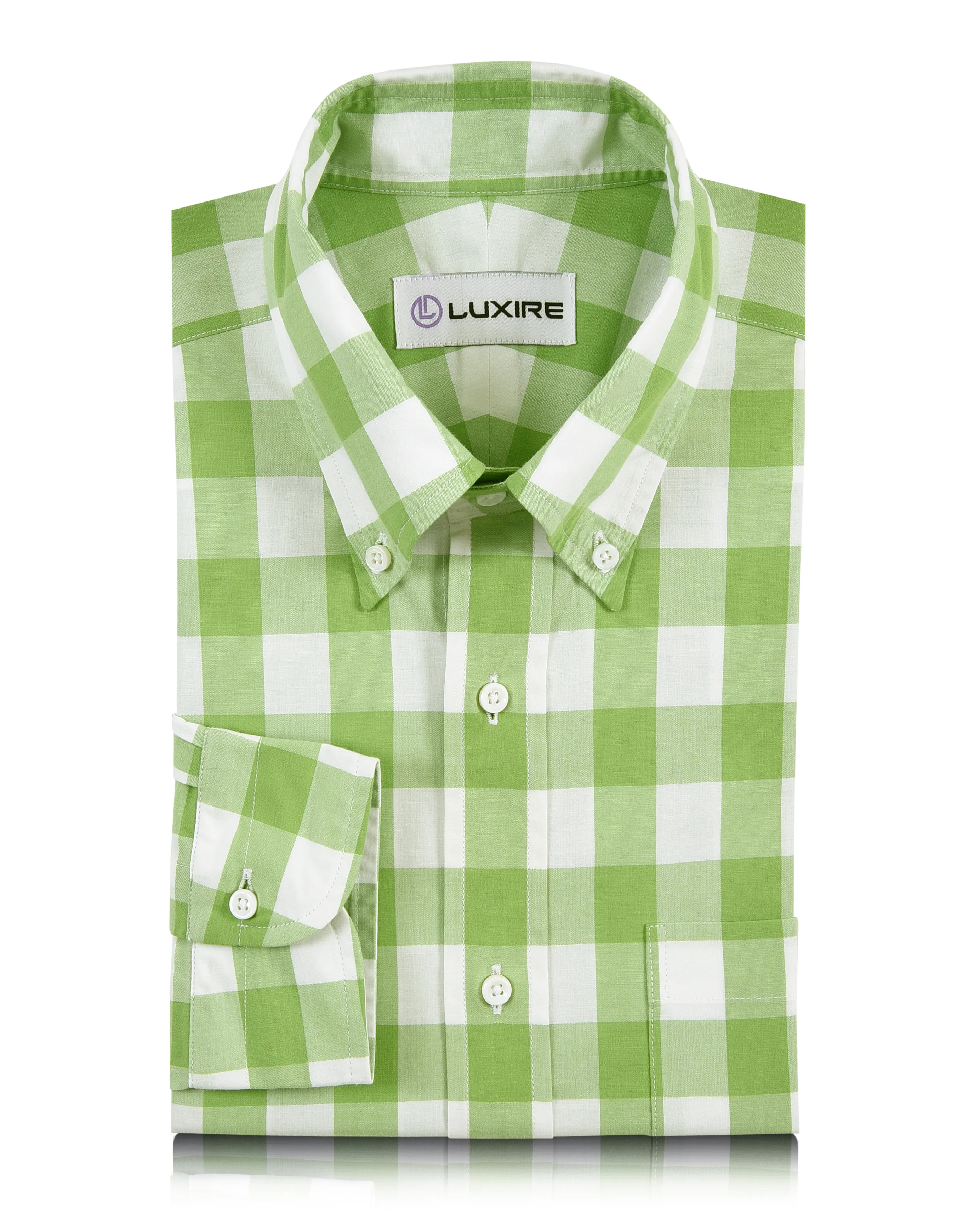 Eco Wear Green and White Gingham Checks Shirt