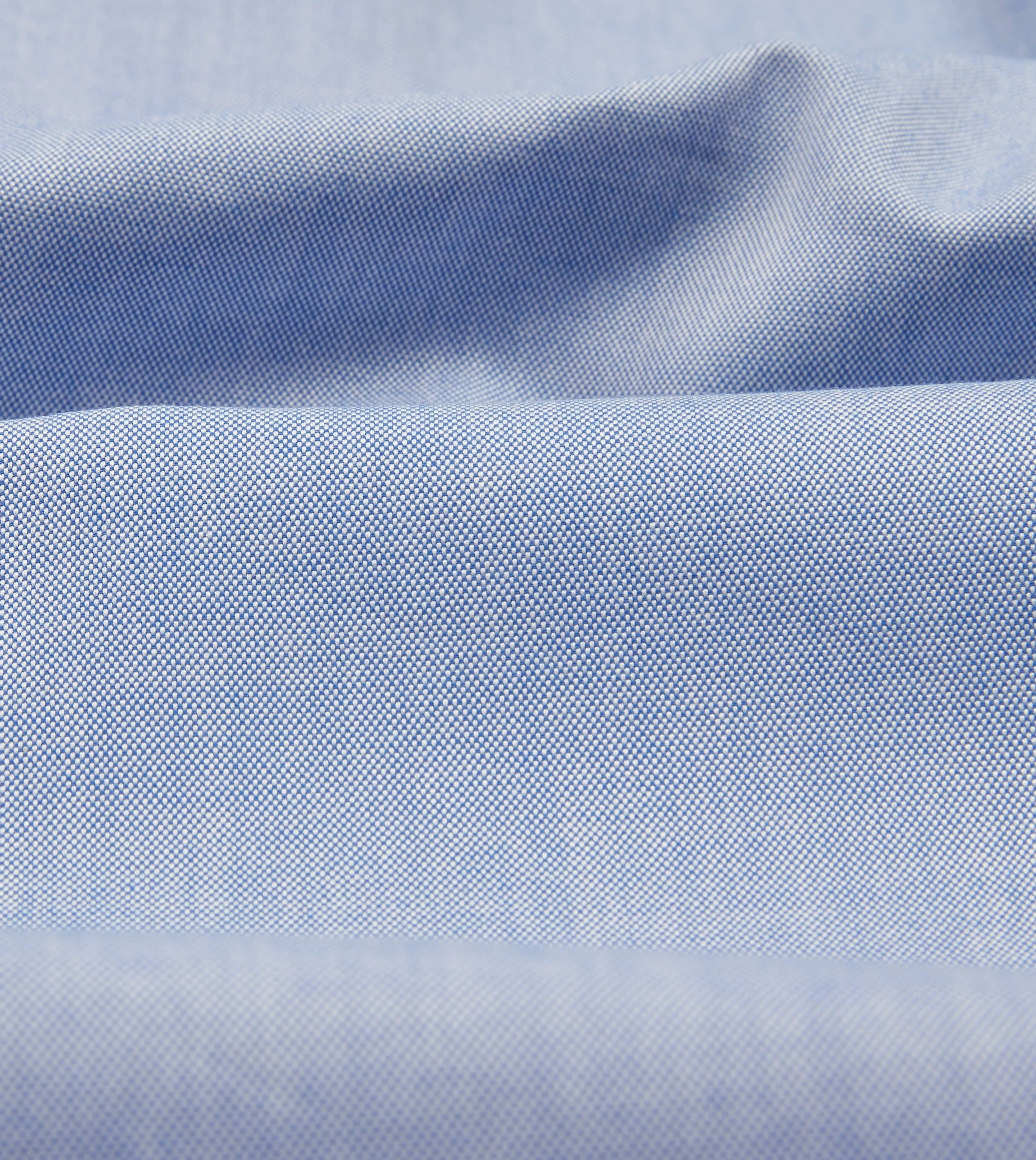 Double Needle Hemming Navy Pinpoint Oxford Cotton Cloth Button-Down Shirt