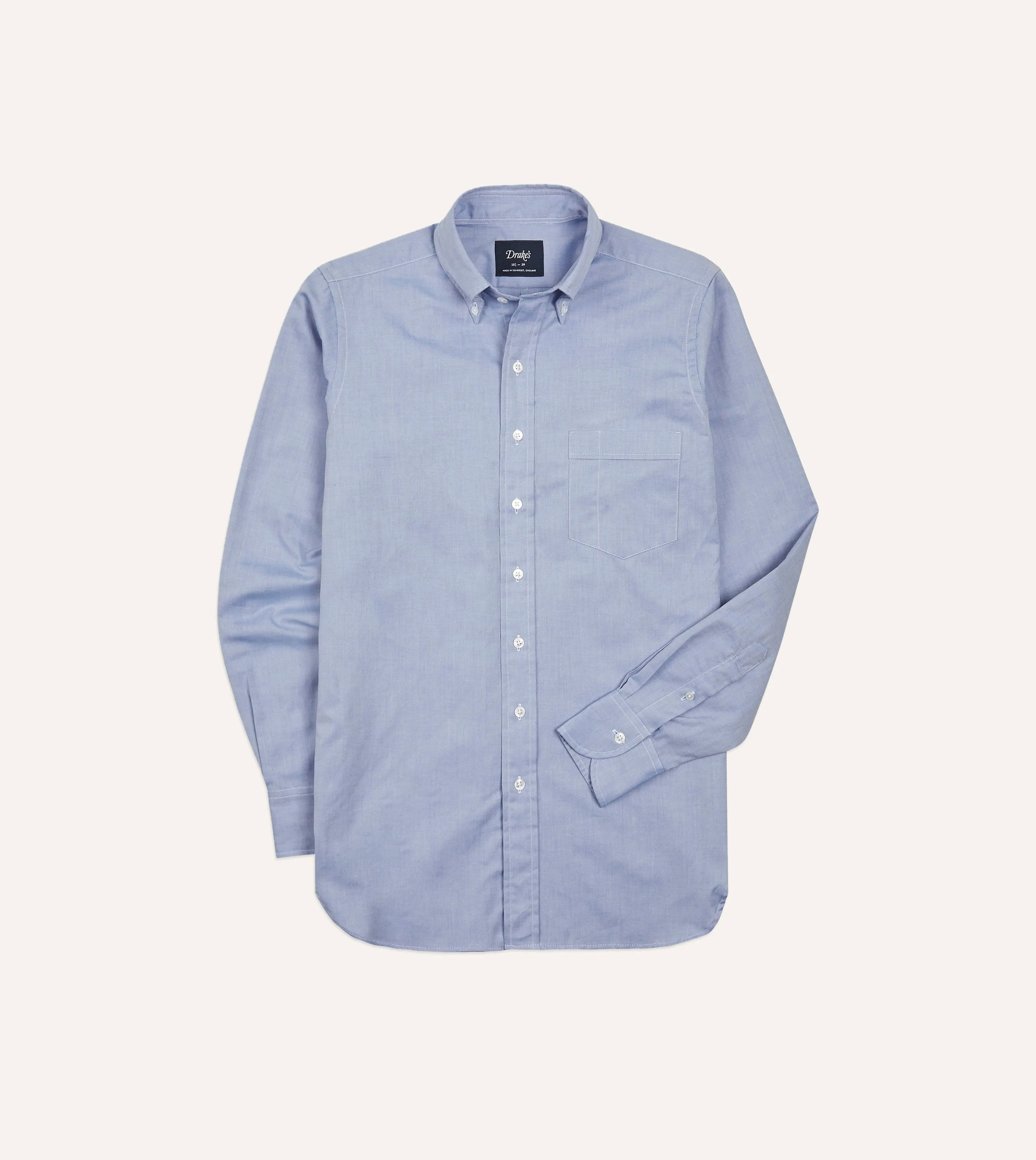 Navy Pinpoint Oxford Cotton Cloth Button-Down Shirt Date night