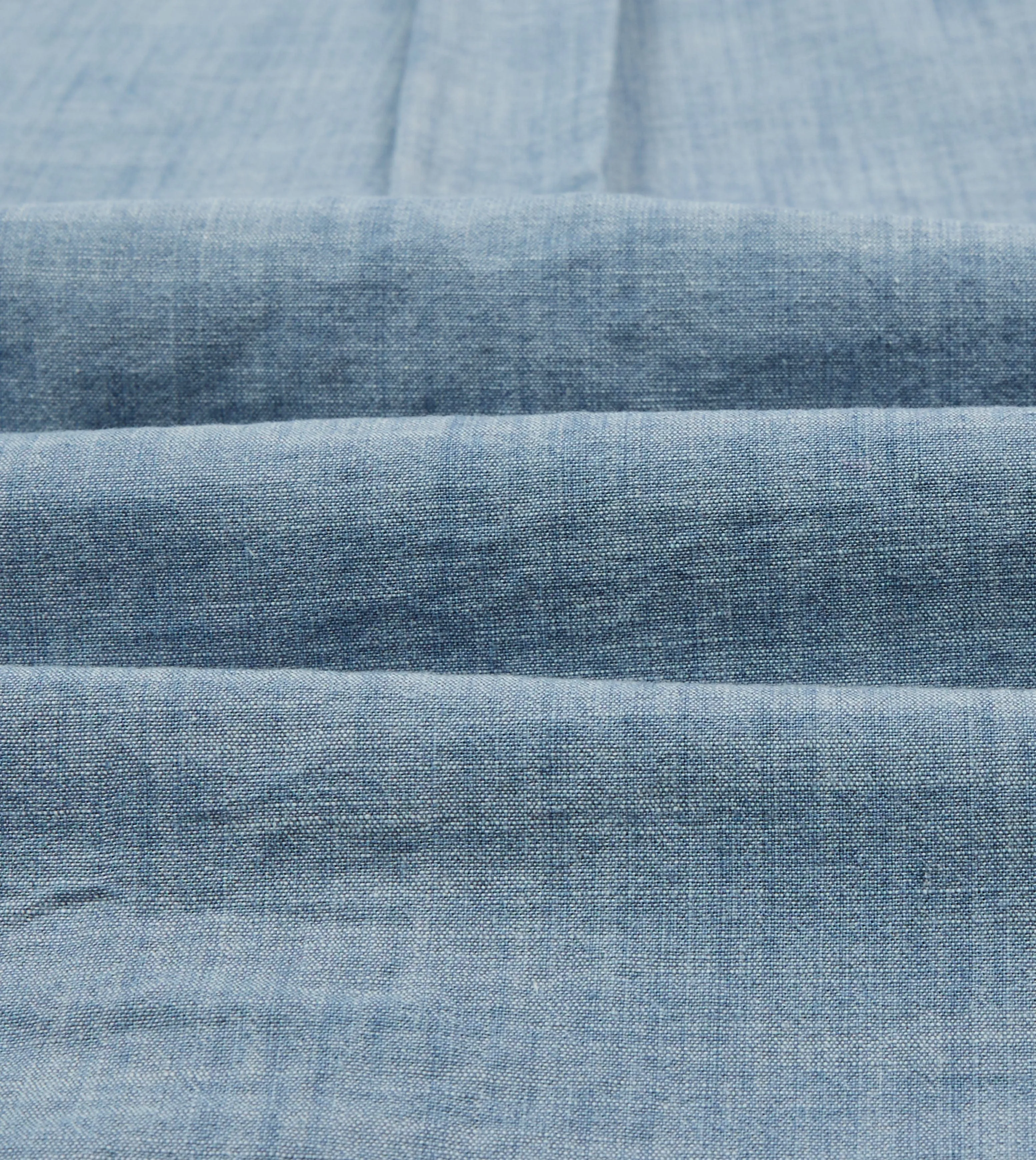 fade resistant color Light Blue Cotton Chambray Button-Down Shirt