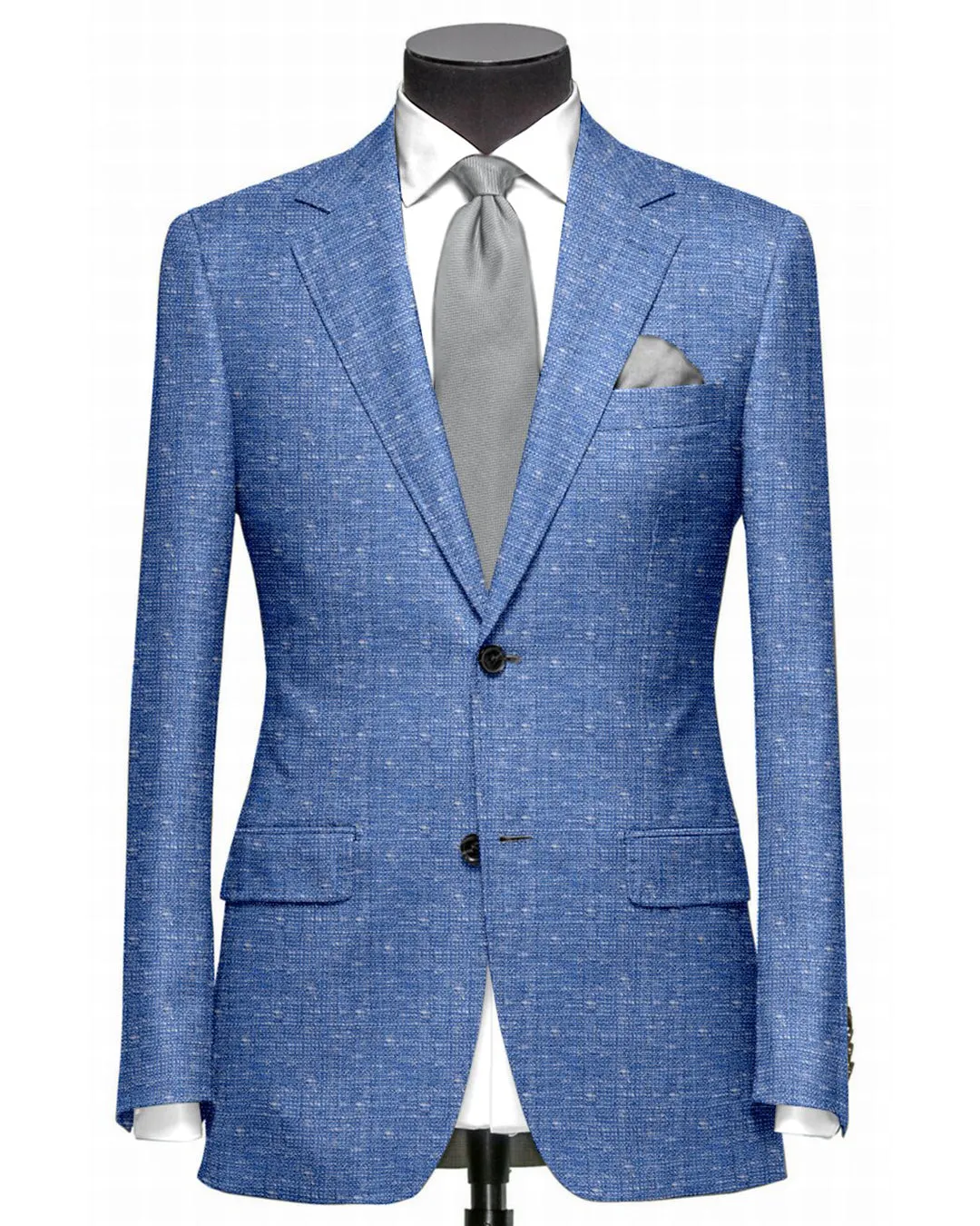 Layered Ventilation Panels Ethomas Slubby Blue White Jacket