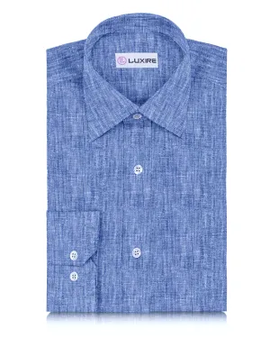 Dark Blue Linen Shirt Easy Wash