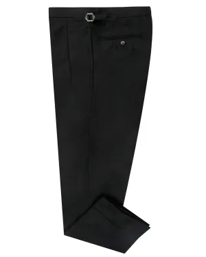 Quick Move Quality Fabric VBC 100% Wool: Greenish Black Flannel High Waisted Pant
