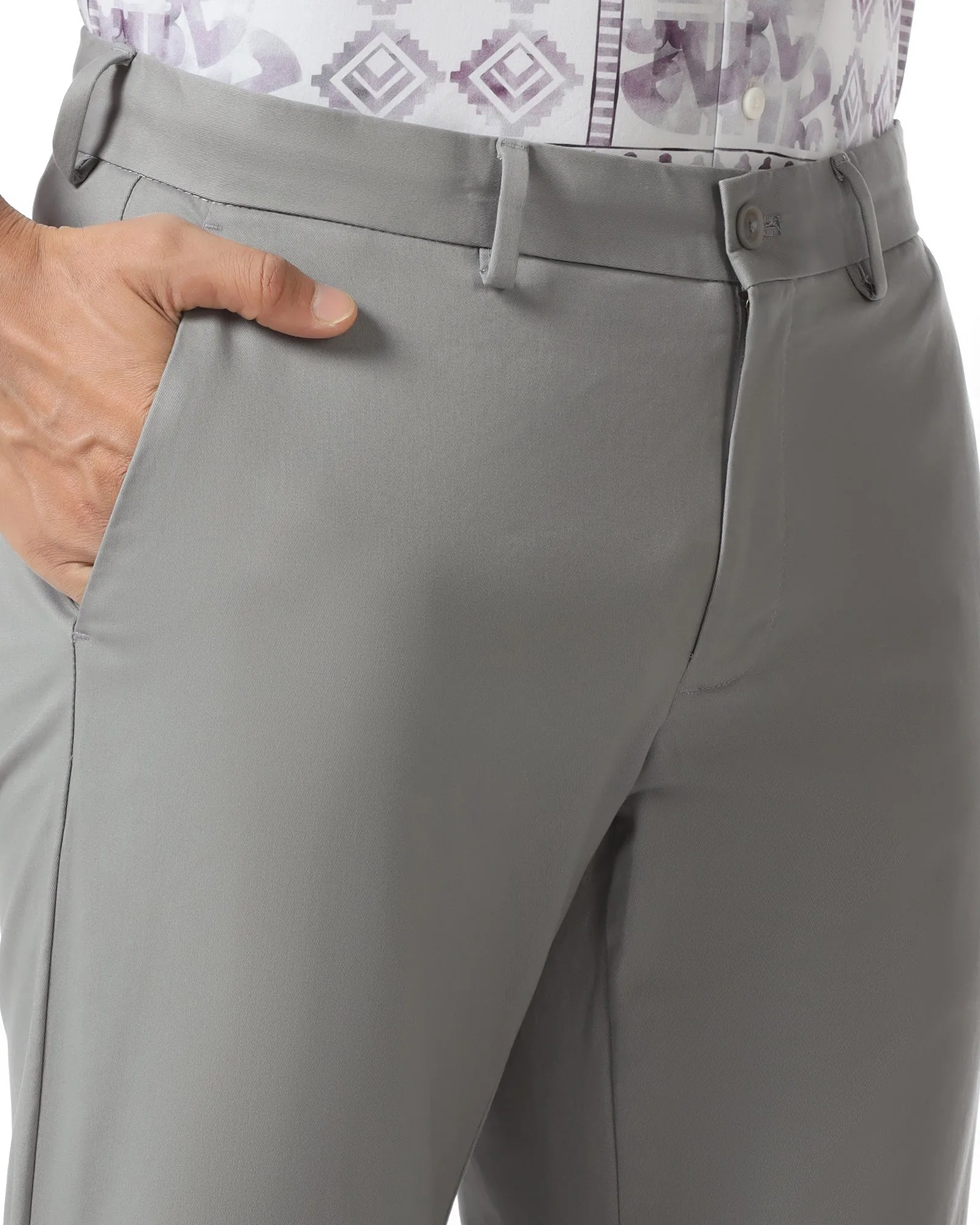 Grey Solid Khakis - Mario Light Coverage